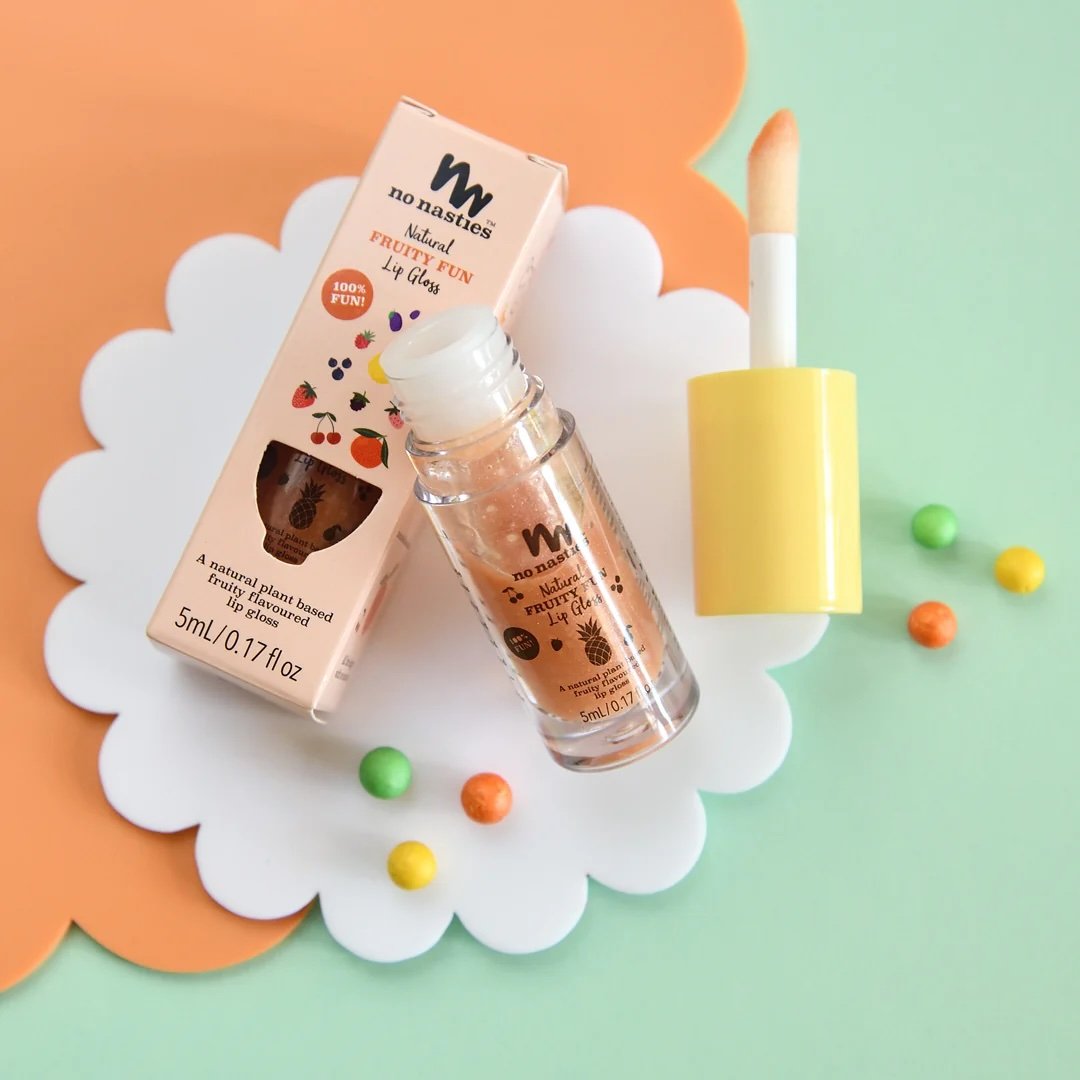 Natural Kids Lip Gloss Wands Fruity Fun - Shimmery Peach