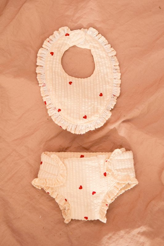 Pearson & Pearson ~ Doll Bib Set-Cookie Dough Love Bug