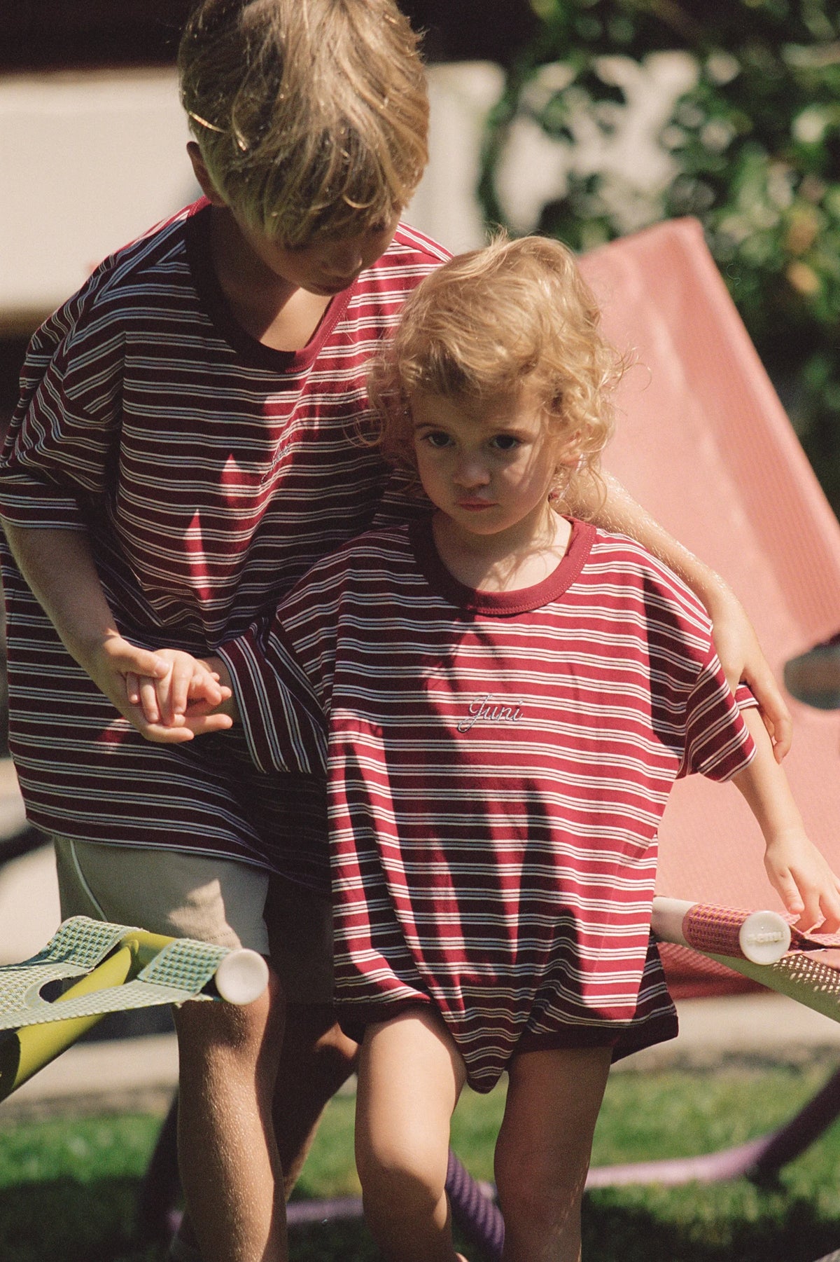 Riley T-Shirt Romper - Cherry Stripe