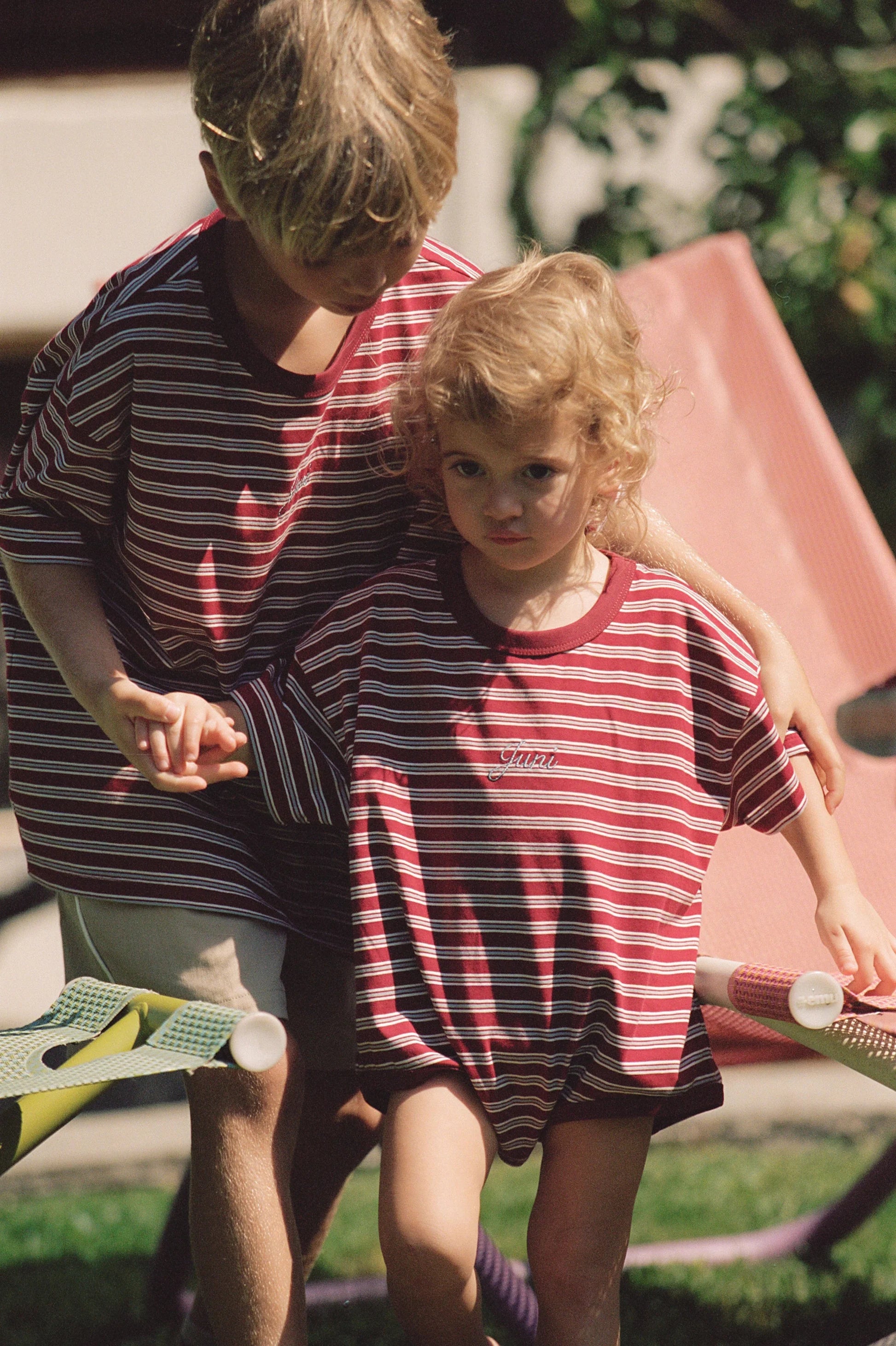 Riley T-Shirt Romper - Cherry Stripe