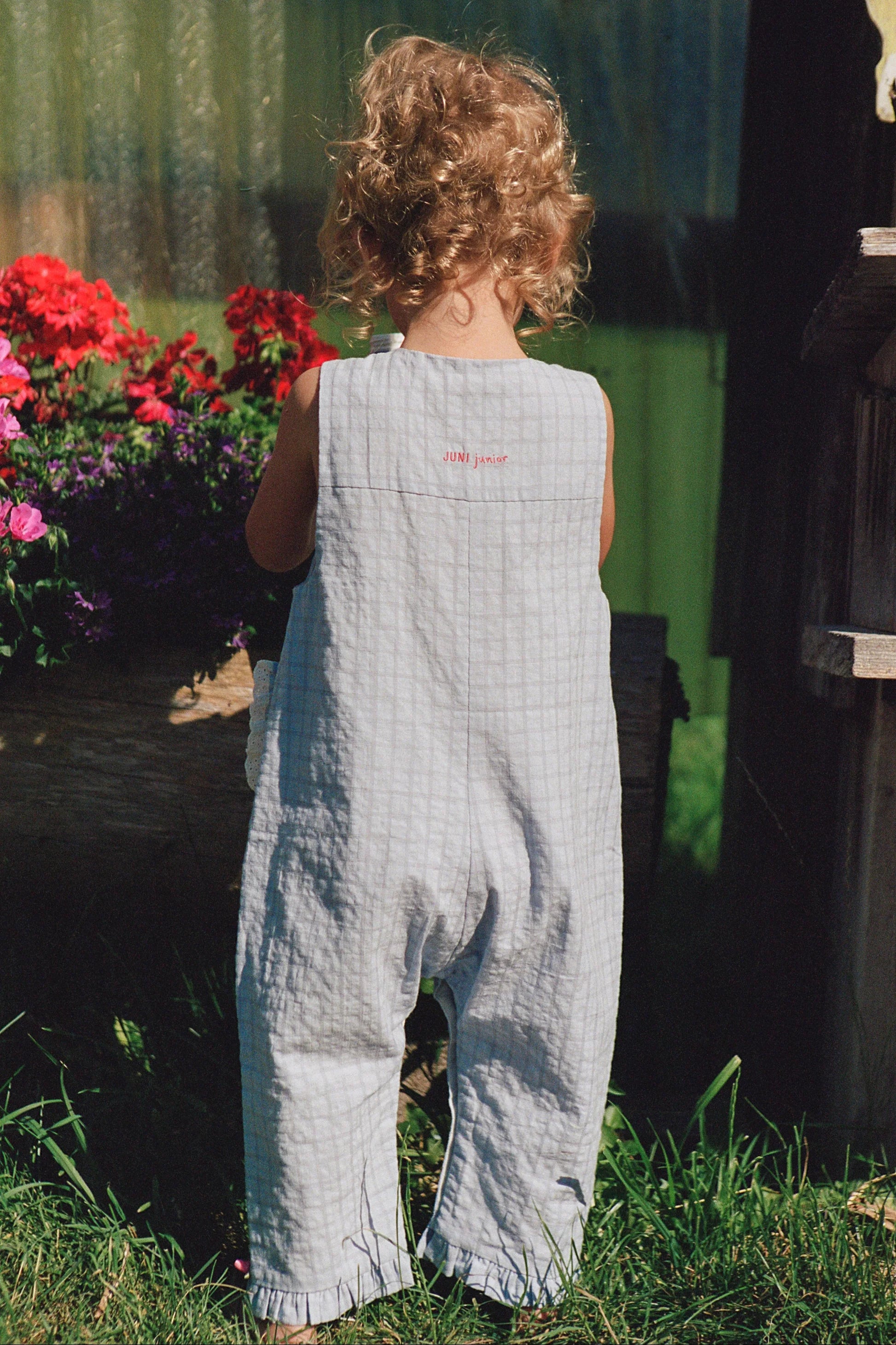 Charlotte Romper - Sky Gingham