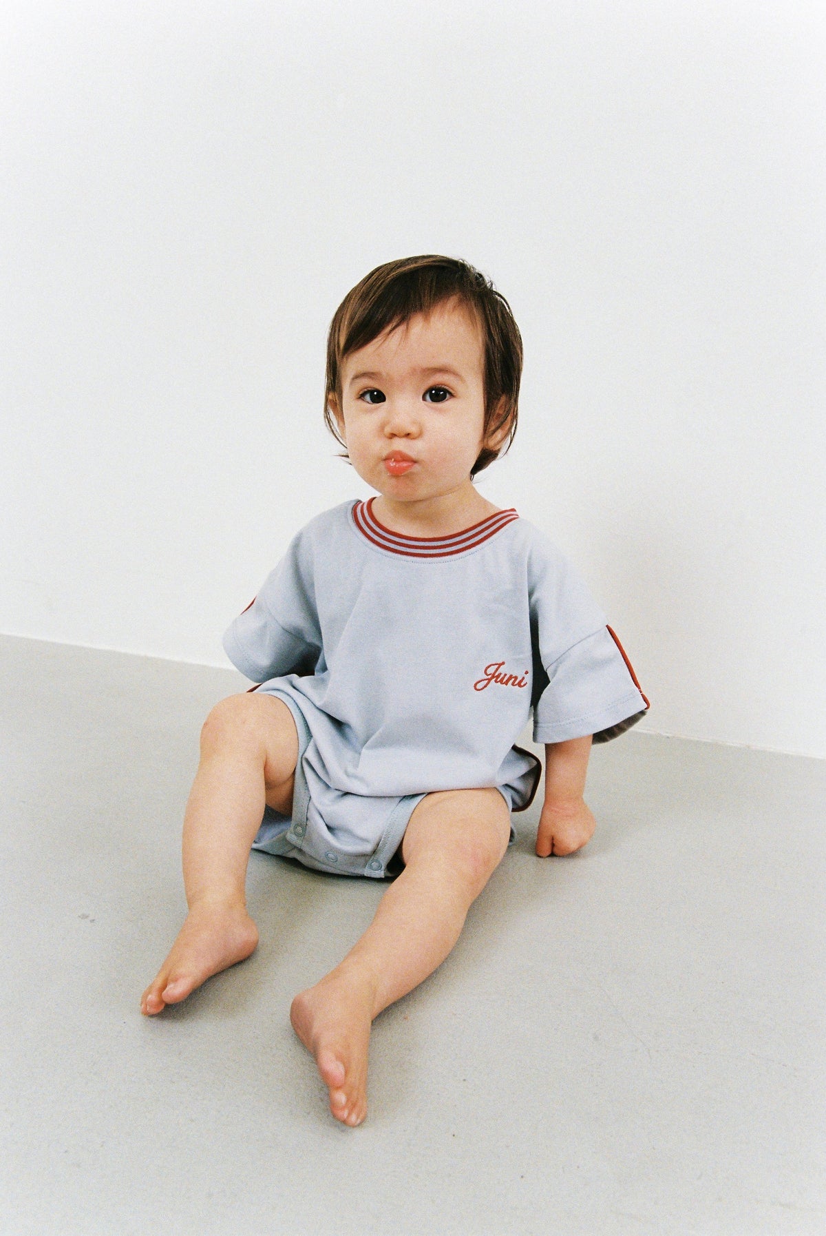 Riley T-Shirt Romper - Stone Blue