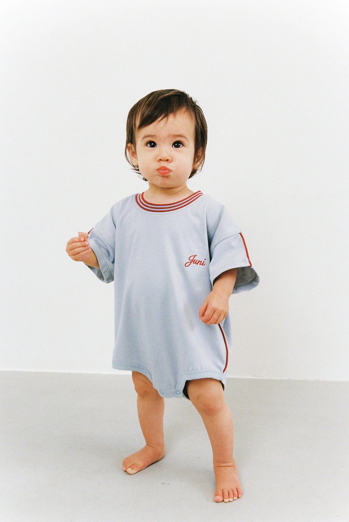 Riley T-Shirt Romper - Stone Blue