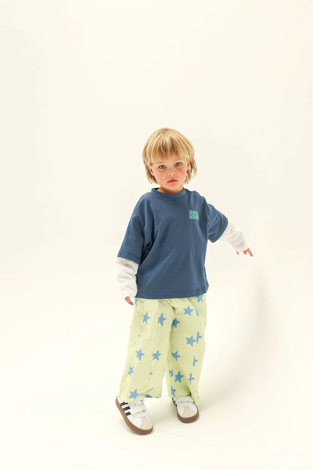 Dusty Star Pants - Lime & Blue