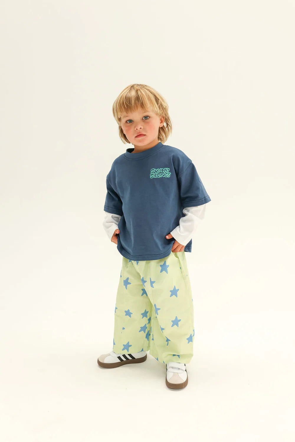 Dusty Star Pants - Lime & Blue