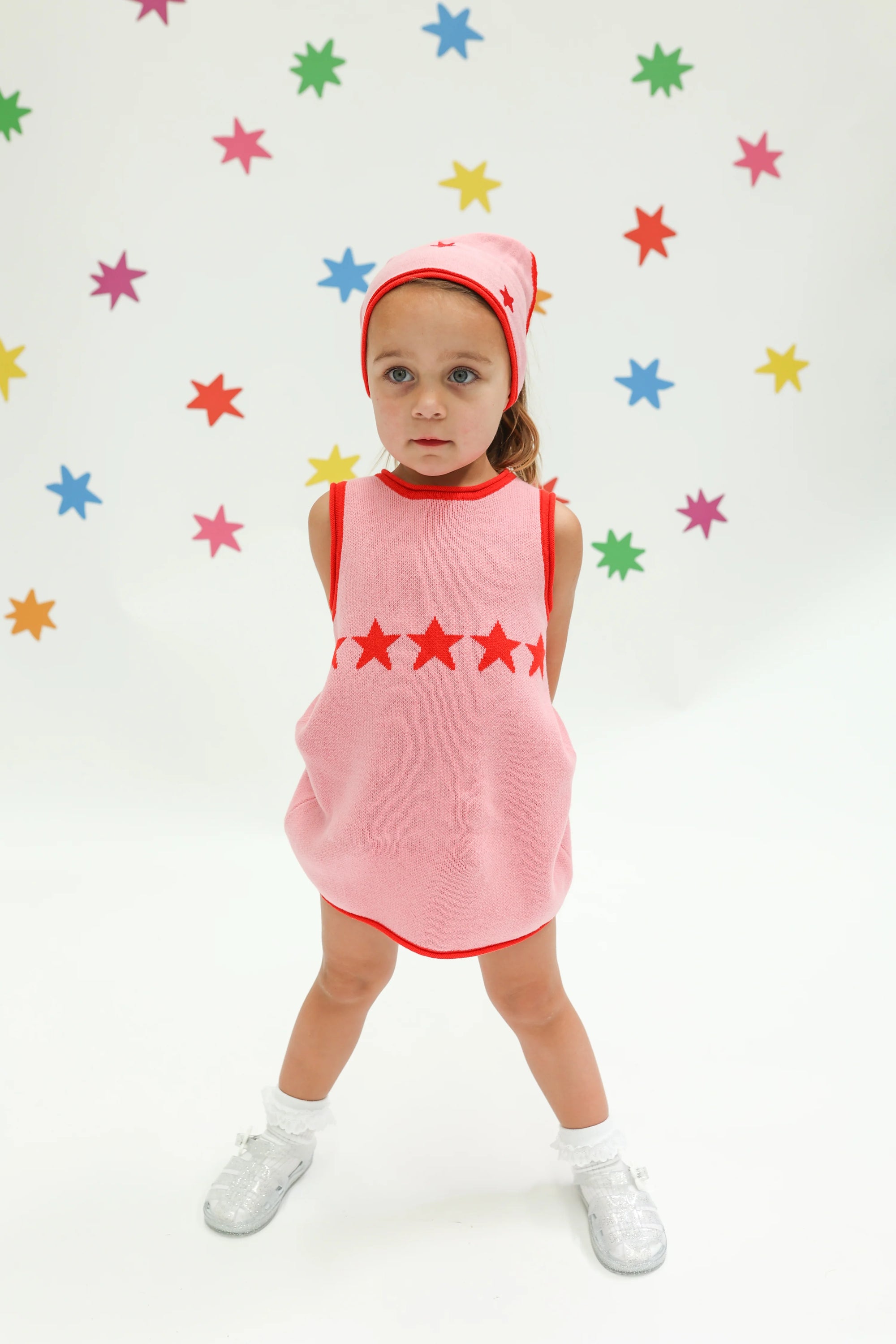 Stars Align Dress - Pink & Red