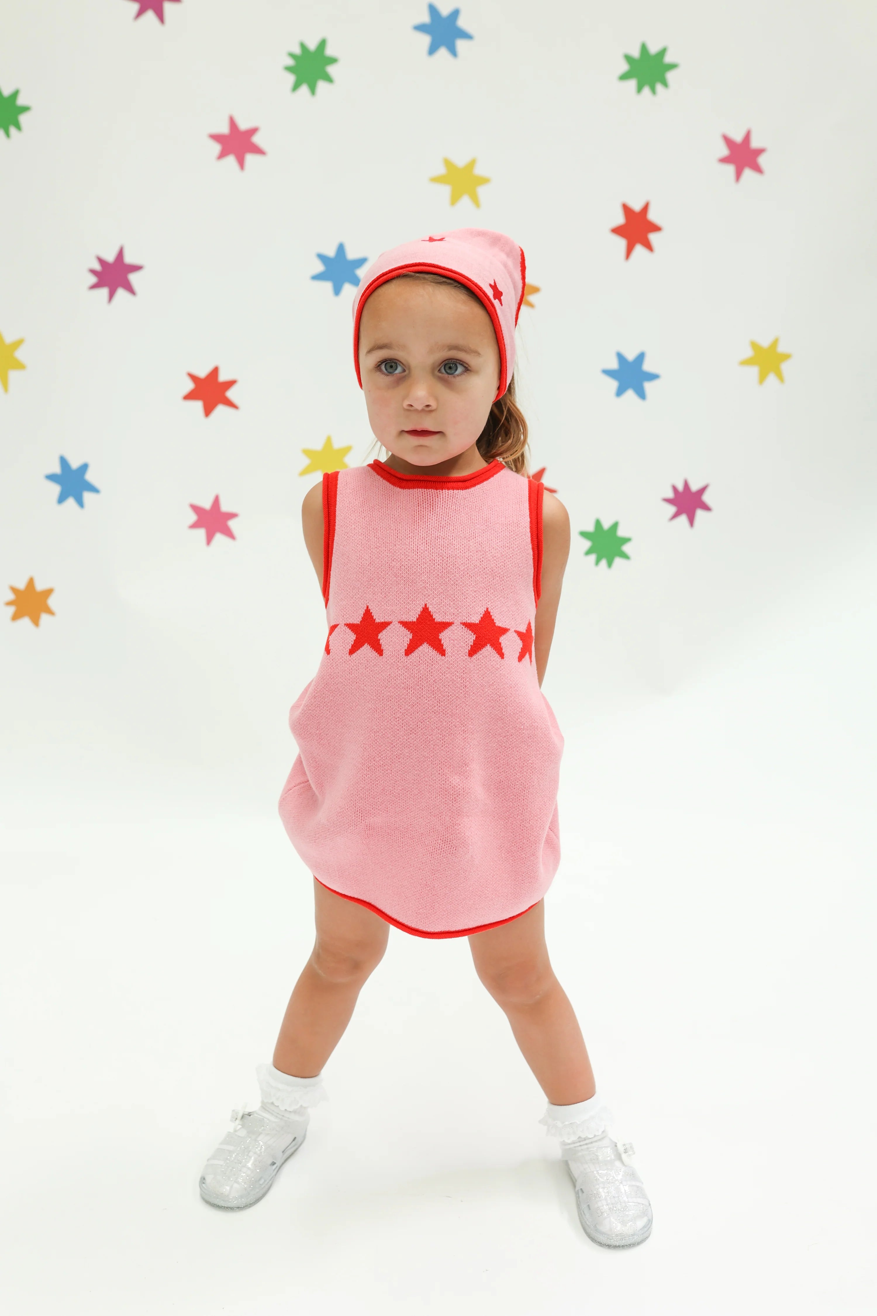 Stars Align Dress - Pink & Red