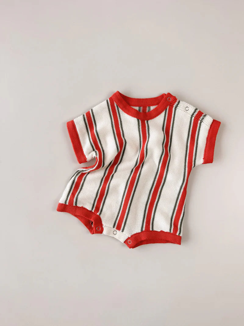Retro Stripe Cotton Stripe Romper