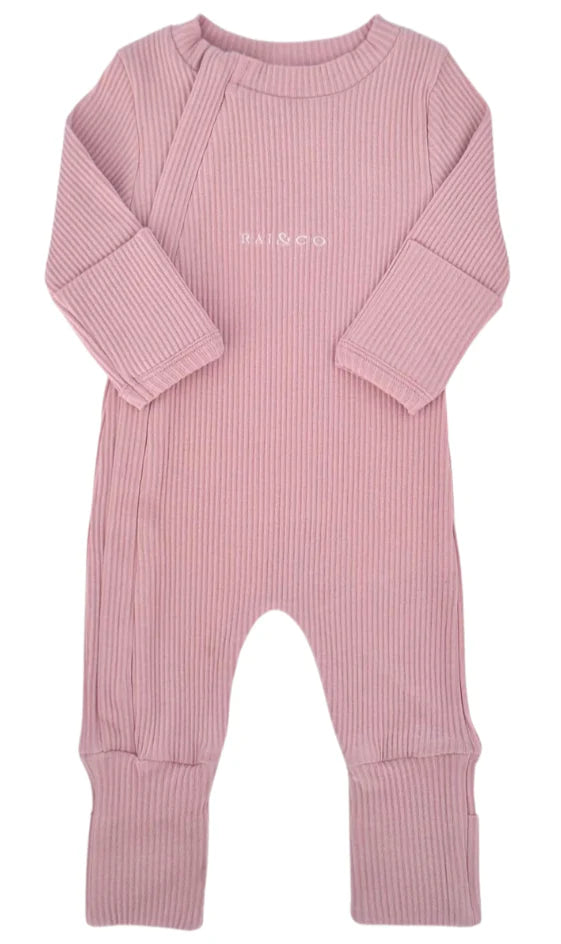 Ribbed onesie - Powder Pink