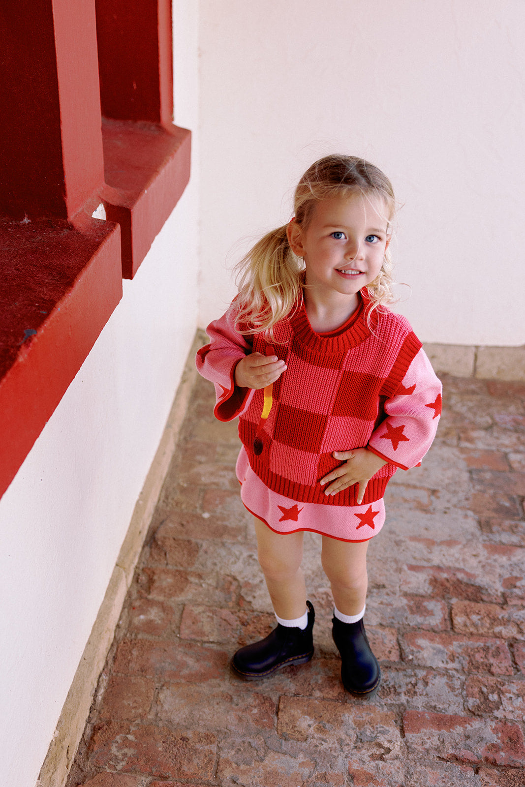Nonno Vest - Pink + Red