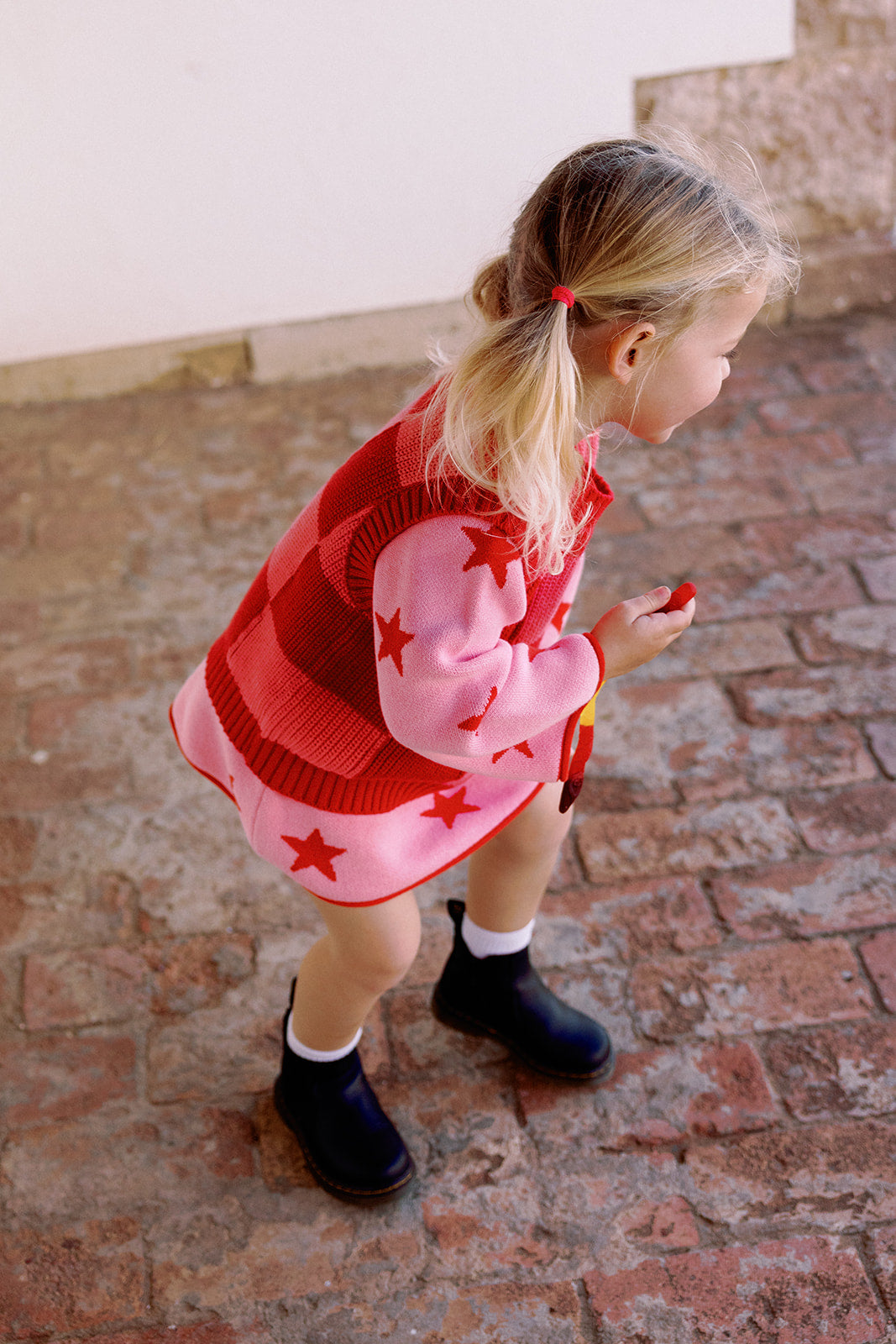 Nonno Vest - Pink + Red