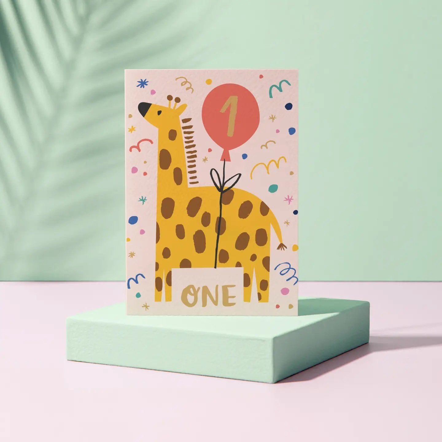 Rumble Cards ~ One Year Old Giraffe Birthday Card