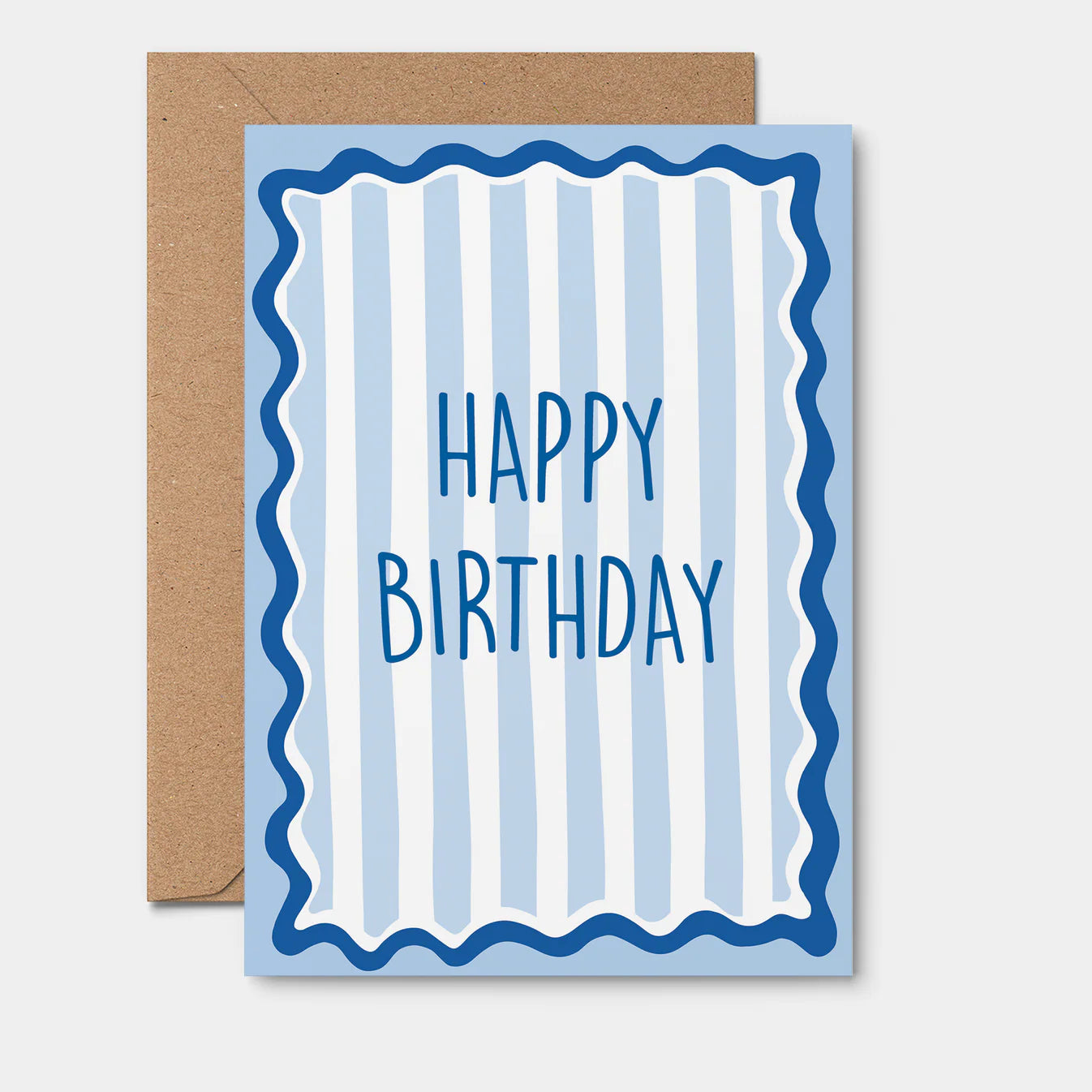Blue Stripe - Birthday Card