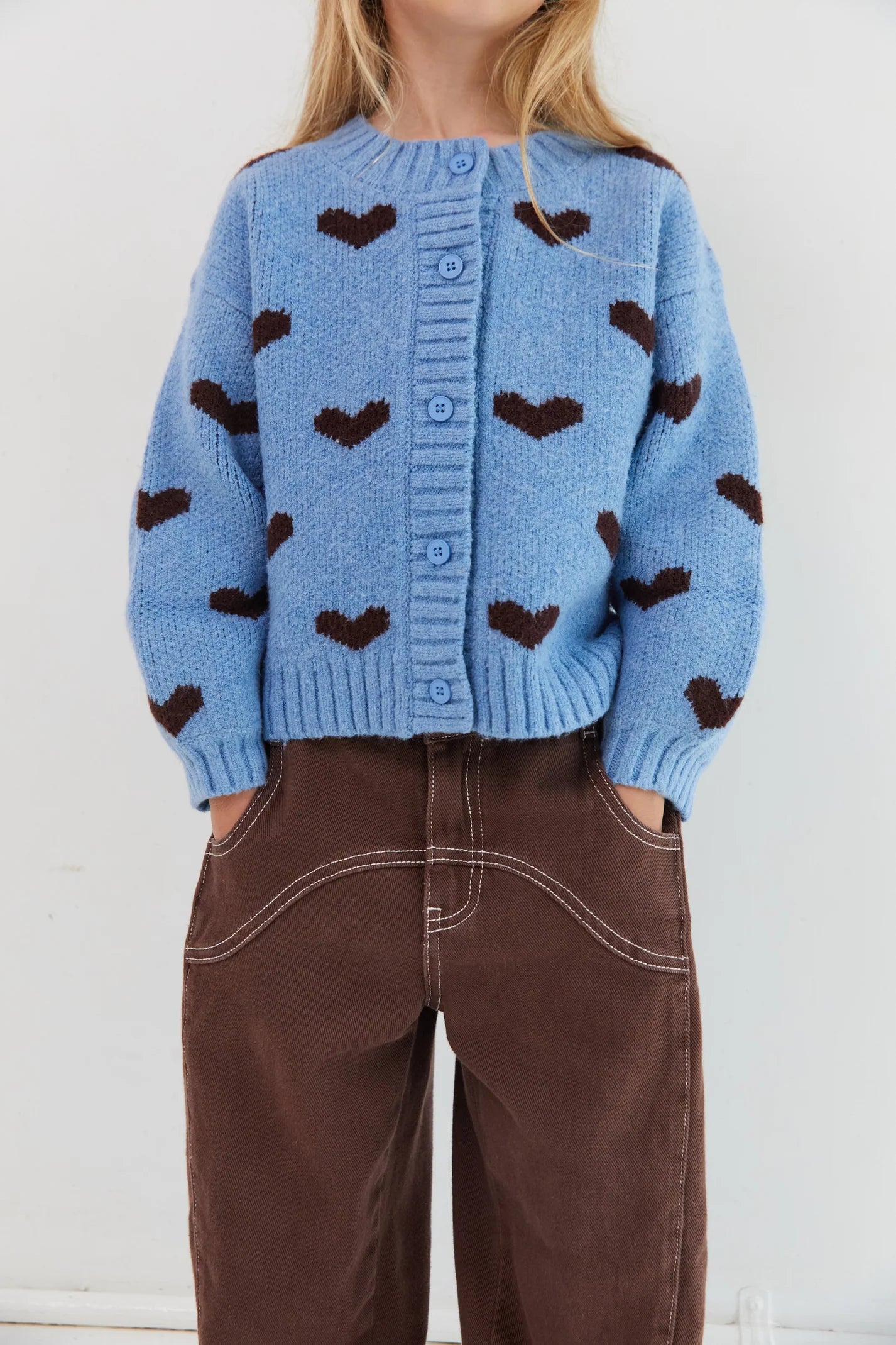 JNR Sweetheart Cardigan - Hearts