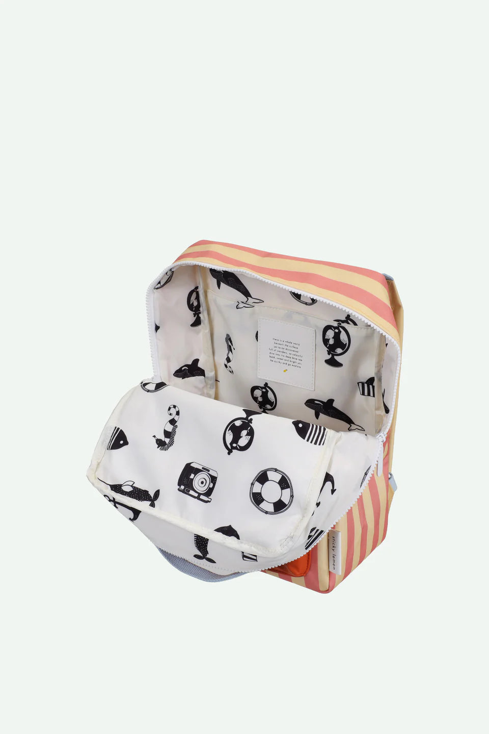 Backpack Medium | Envelope | Stripes | Coral Pink + Sandy Yellow