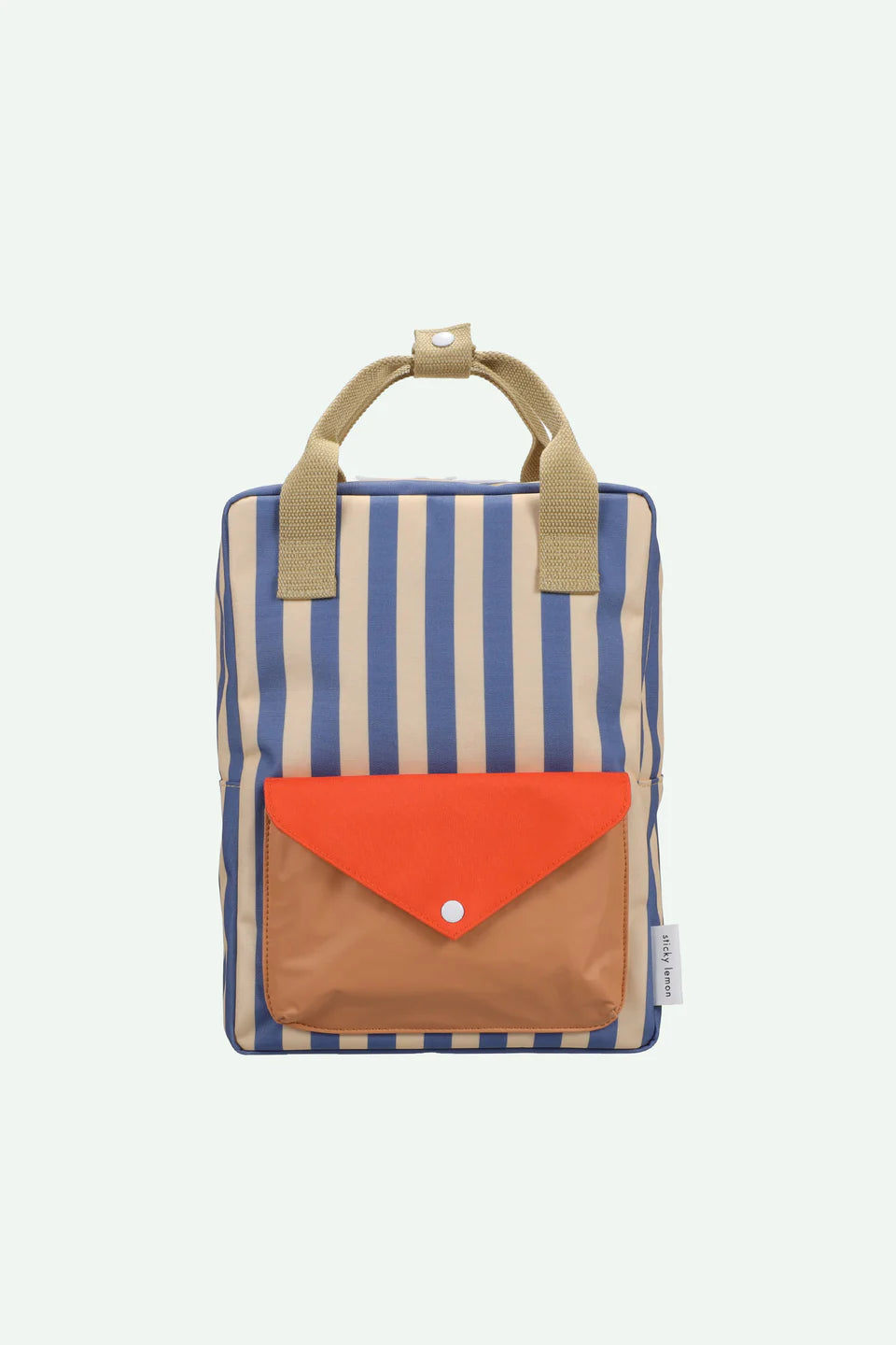 Backpack Medium Envelope Stripes Blue Whale + Sandy Yellow