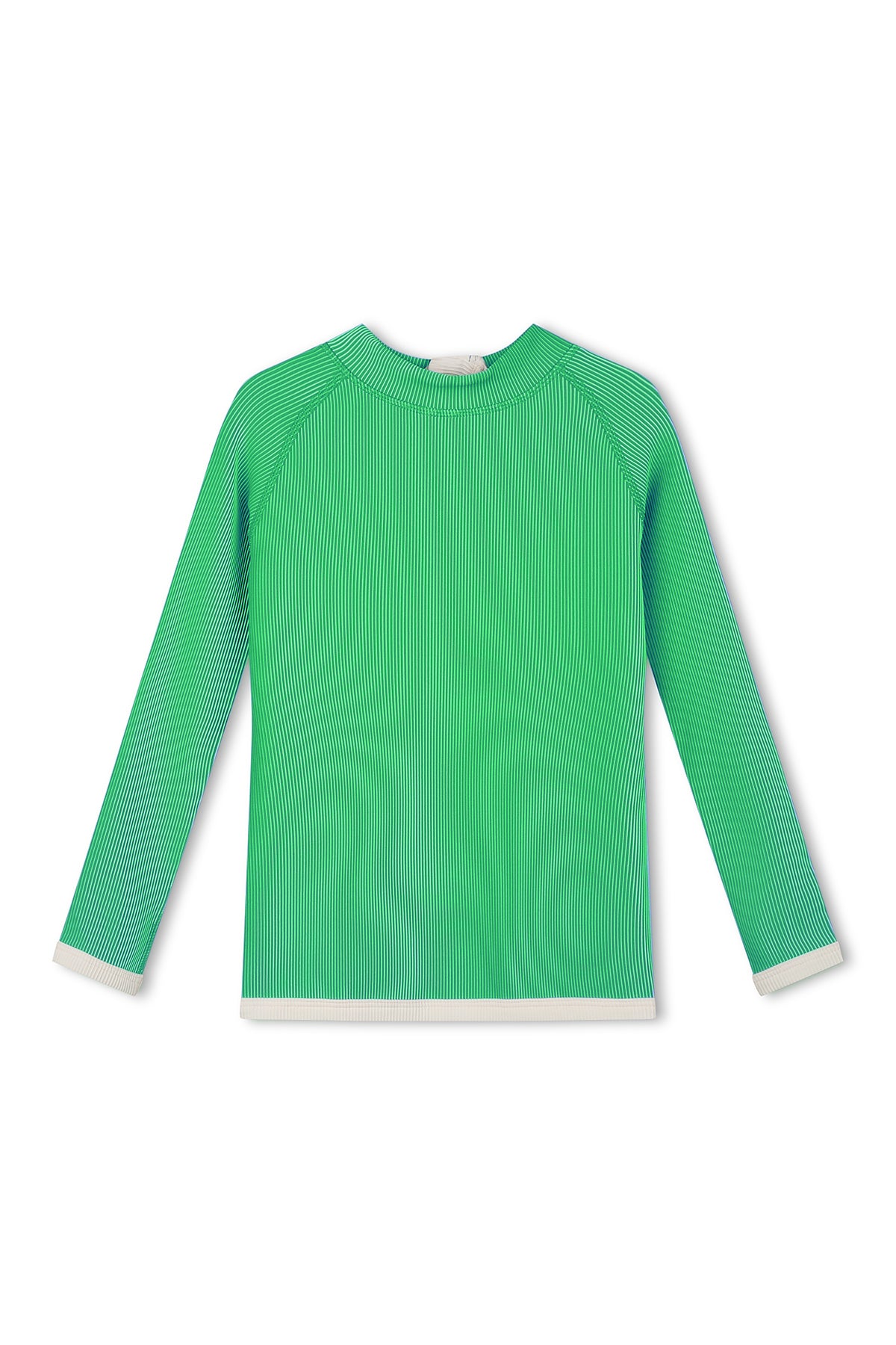 Mini Stripe Rib Rashie - Parrot Green