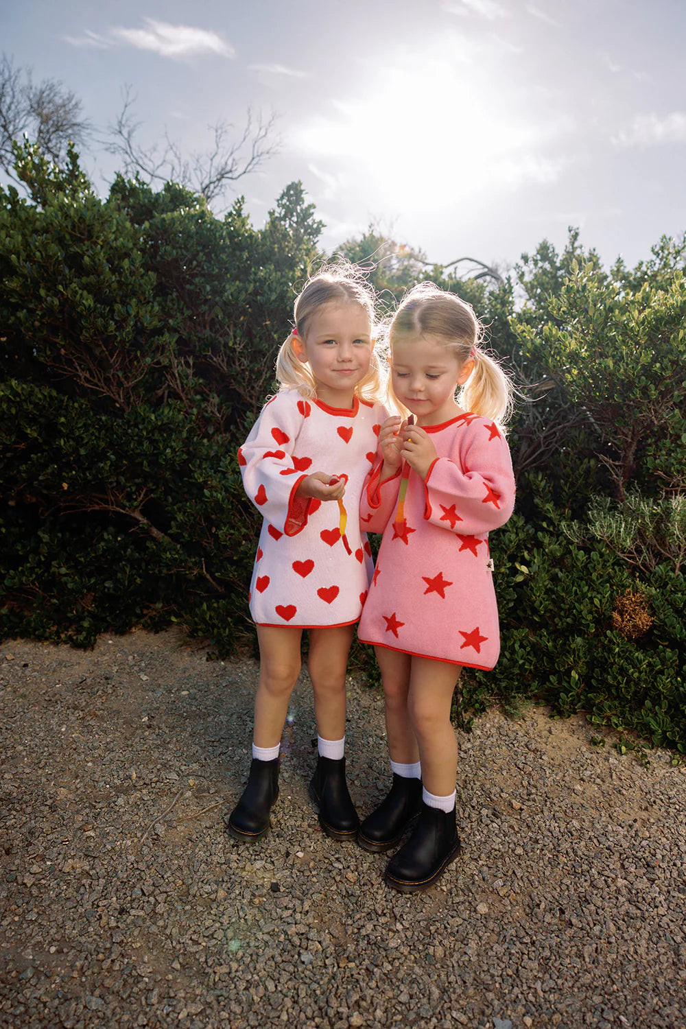 Lucky Stars Dress - Red & Pink
