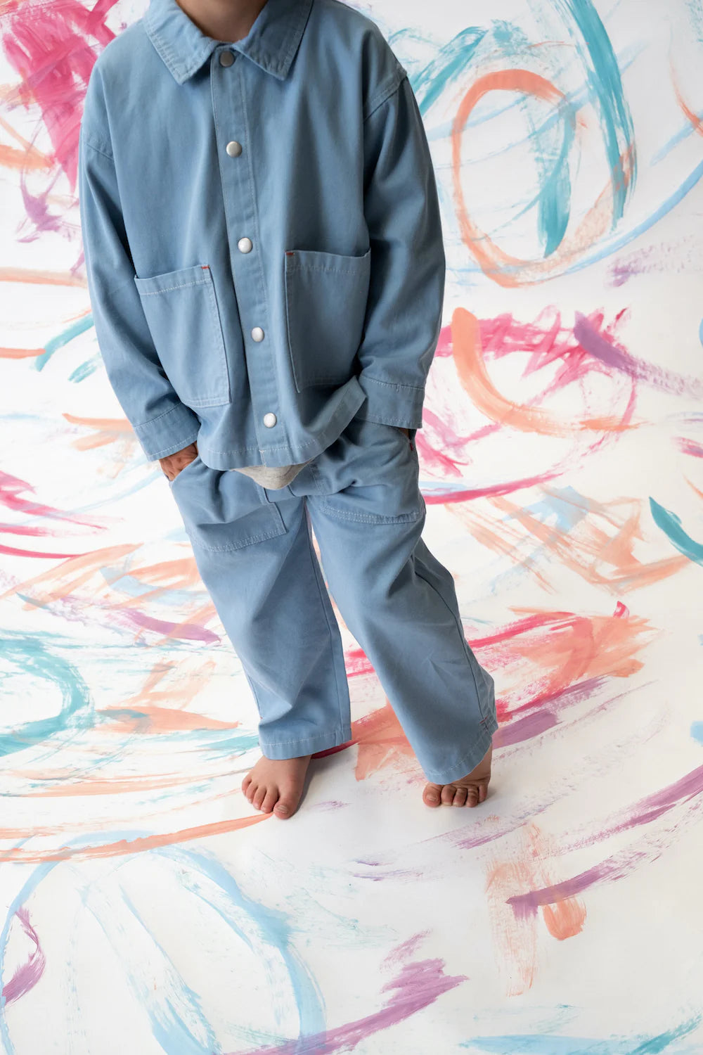 Organic Canvas Utility Shirt Jacket - Duck Egg