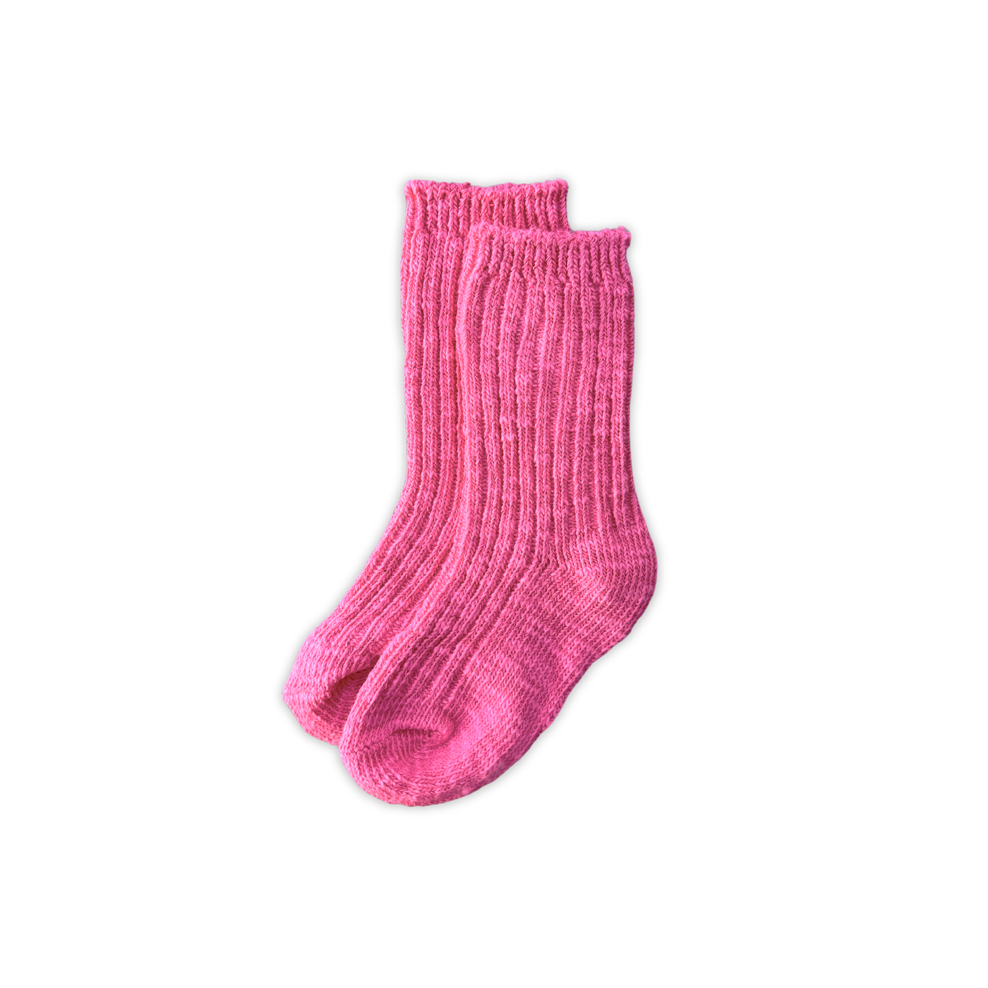 Cotton Slub Chunky Rib Socks - Raspberry