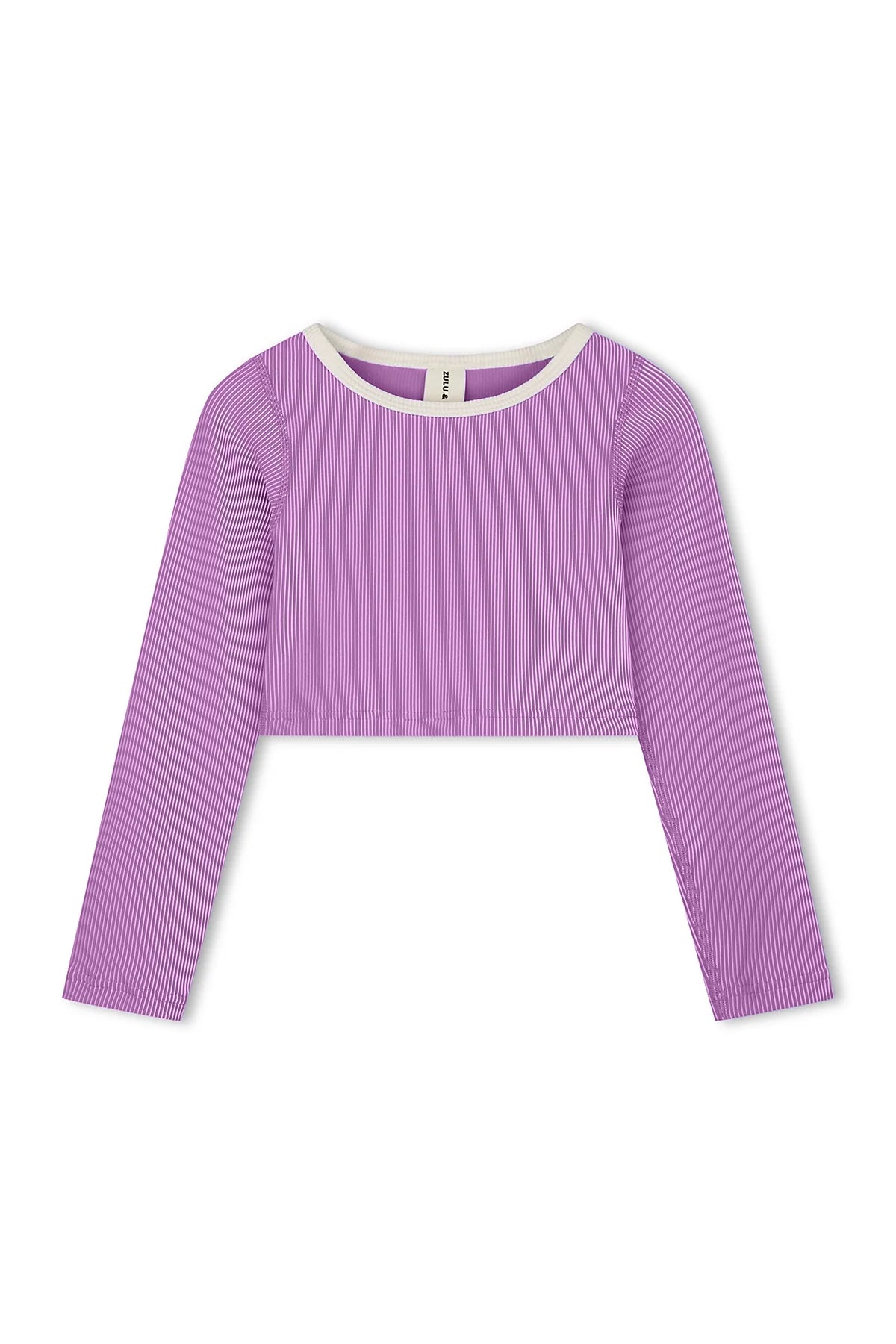 Mini Stripe Crop Rashie - Lilac