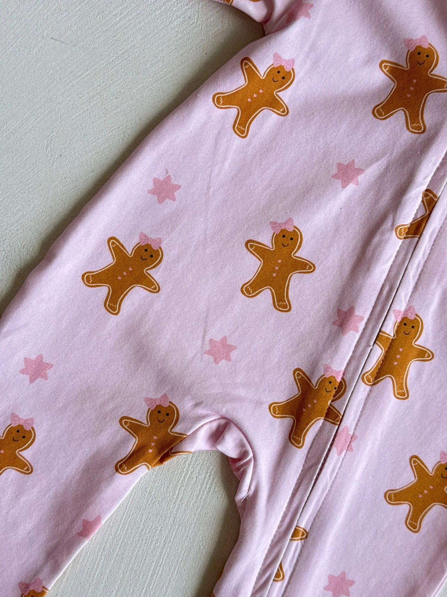 Gingerbread Baby Romper - Pink