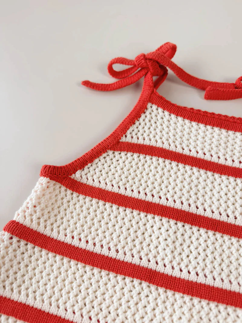 Crochet Knit Tie Dress