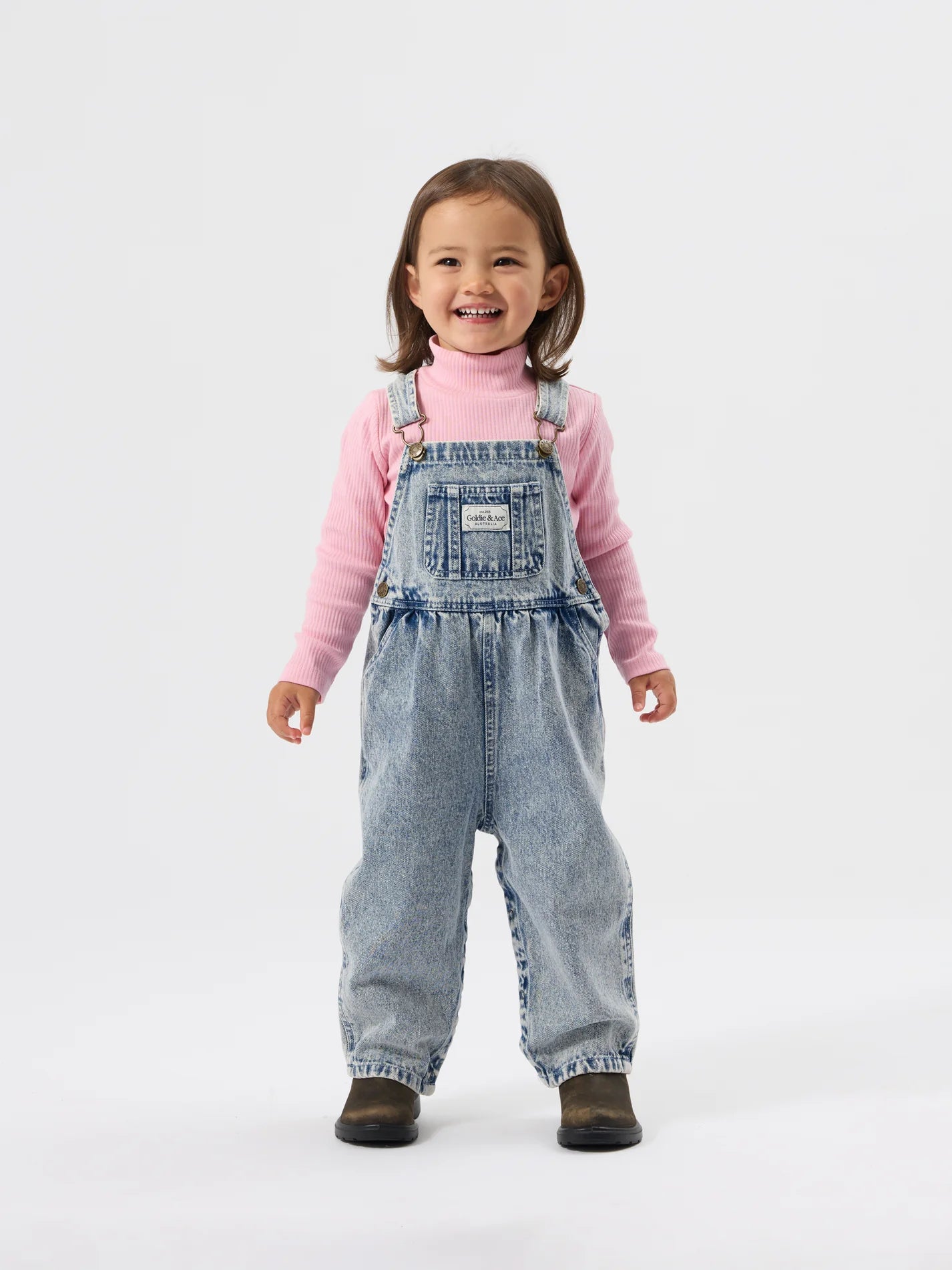 Austin Vintage Washed Denim Overalls Light Denim