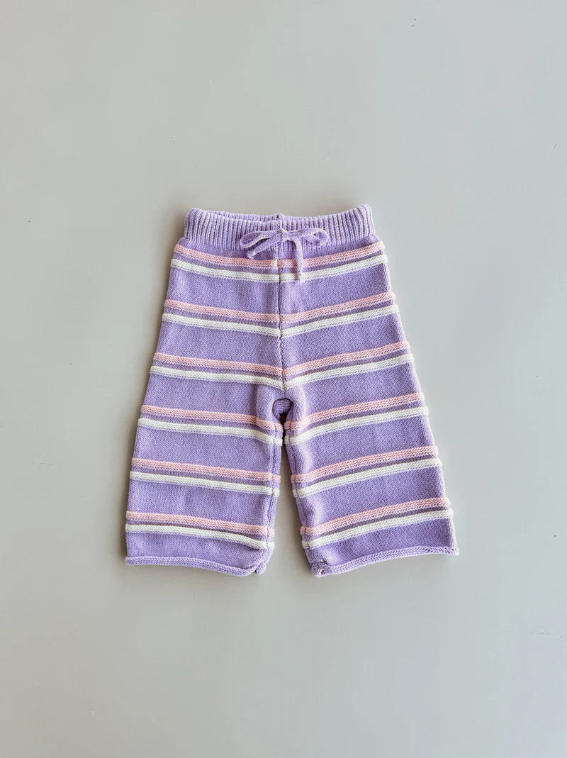 Raised Stripe Knit Set - Aster/Sweetpea/Snow