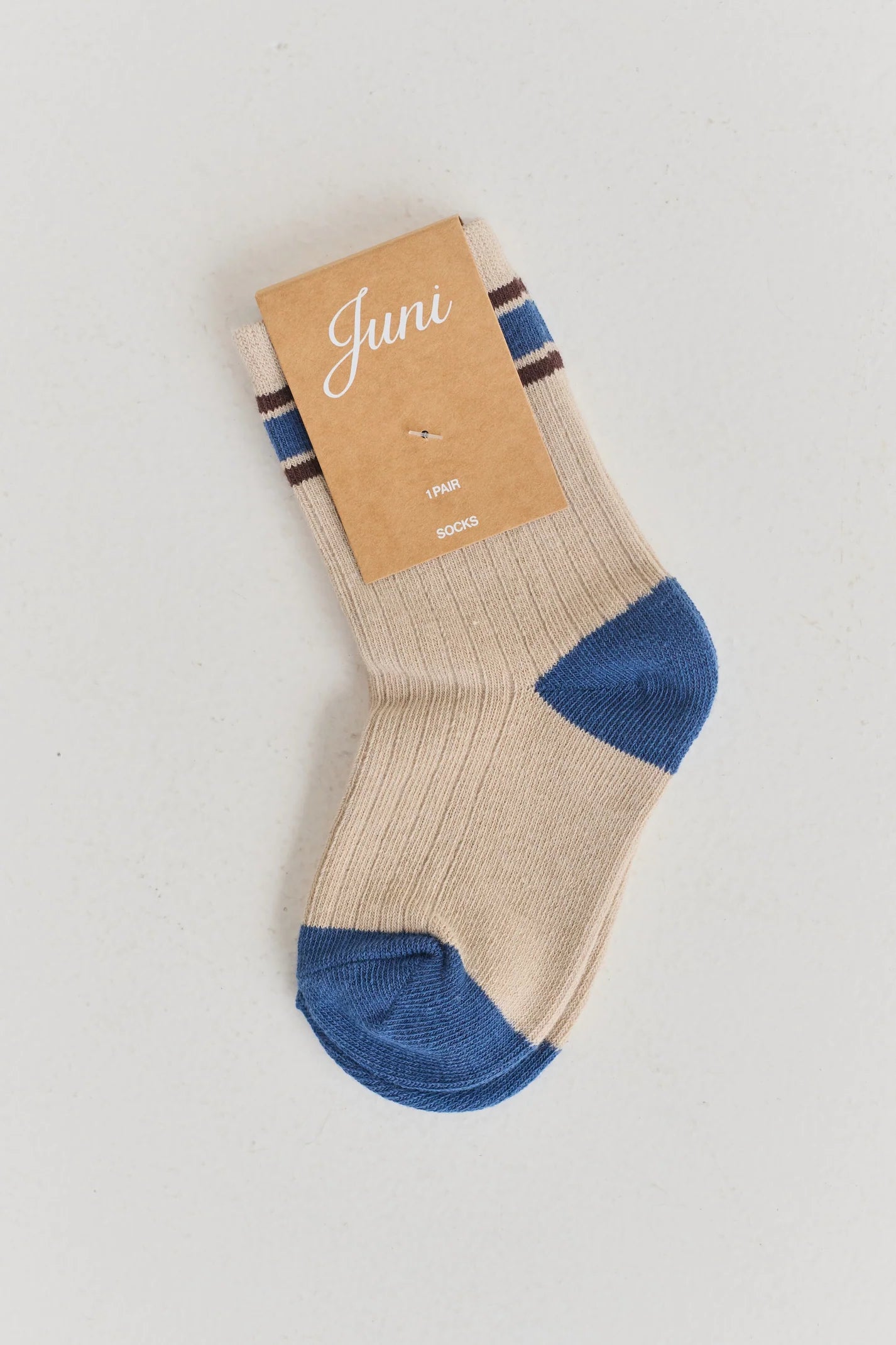 Biscuit Stripe Socks - Biscuit