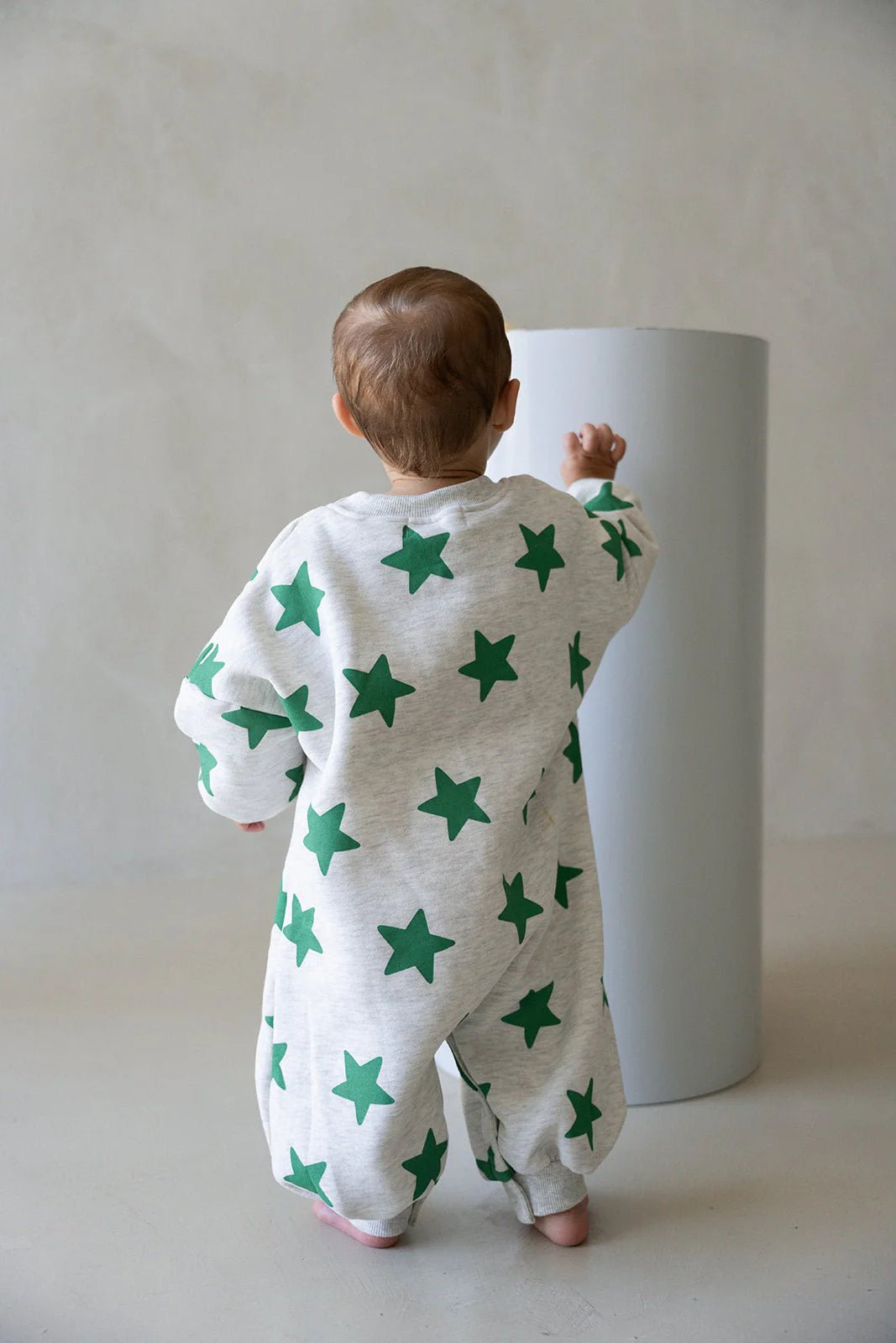 Star Romper - Grey Marl/Emerald