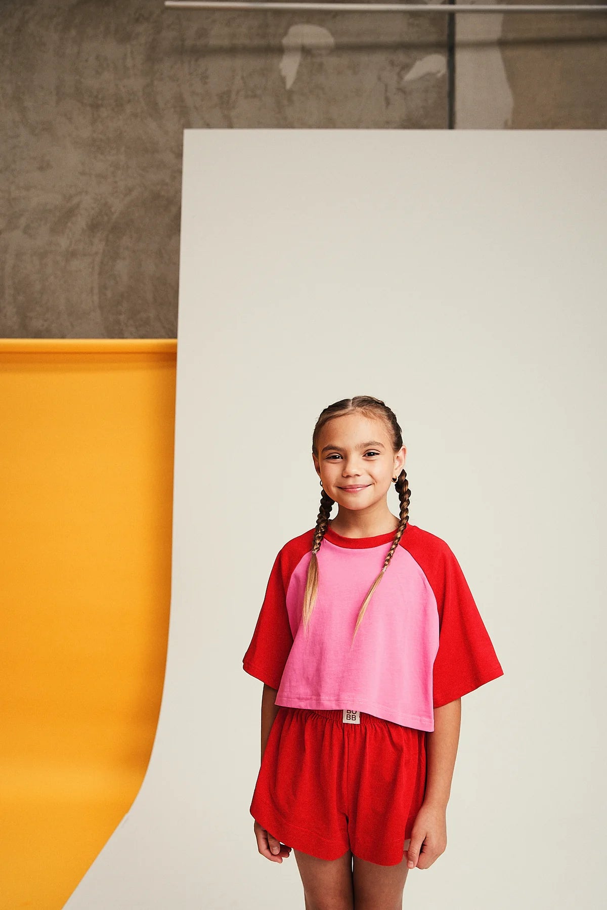 Raglan Crop in Red/Pink