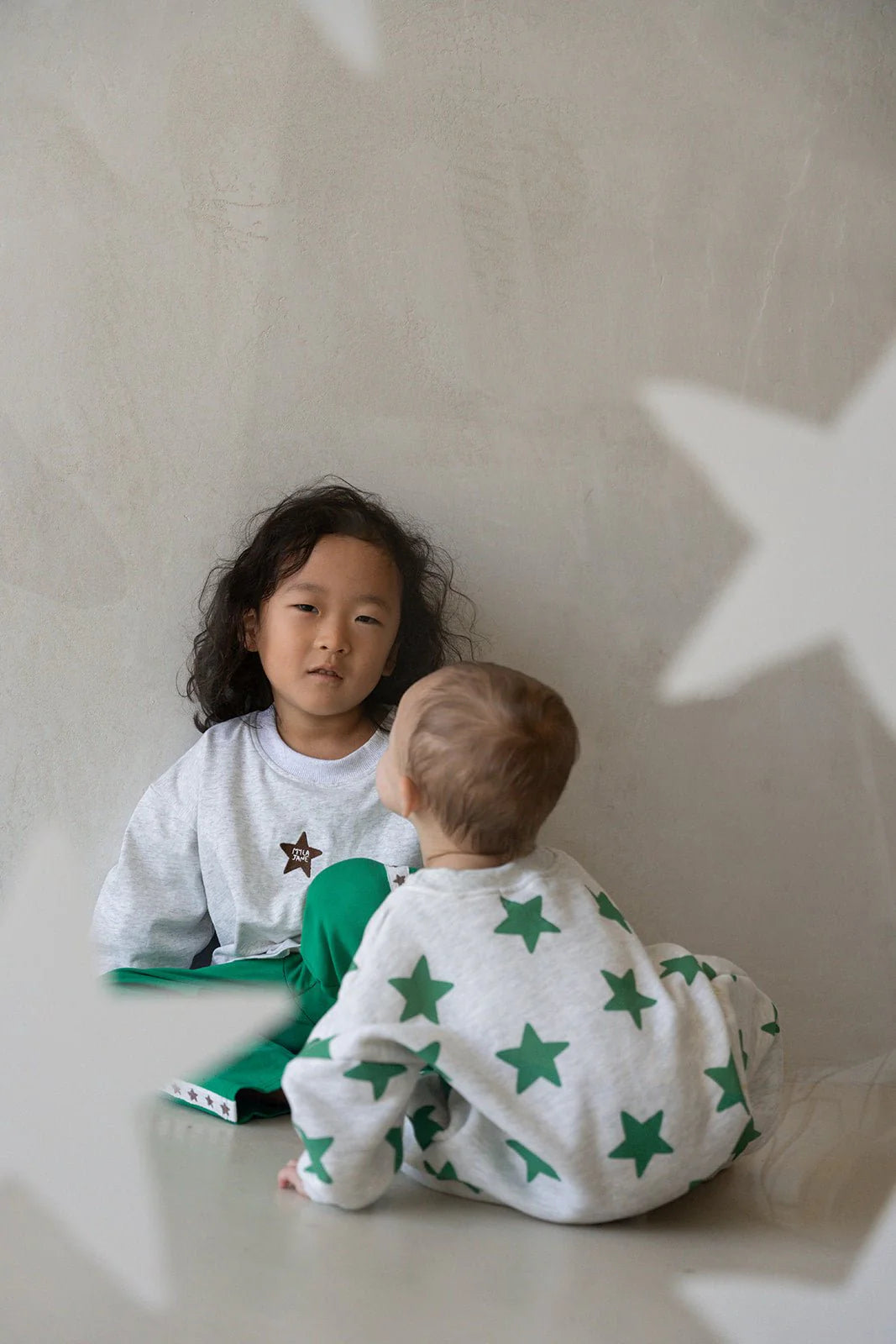 Star Romper - Grey Marl/Emerald