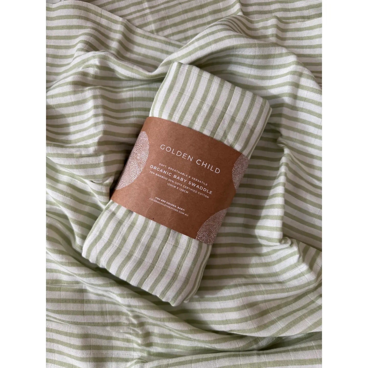 Baby Mini Stripe Organic Bamboo Cotton Baby Swaddle - Lime