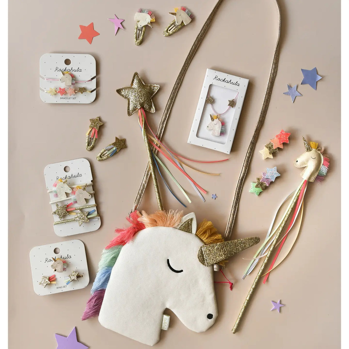 Rainbow Unicorn Ring Set