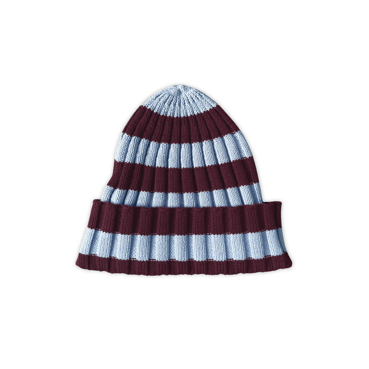 Organic Striped Pixie Knit Beanie - Plum & Haz