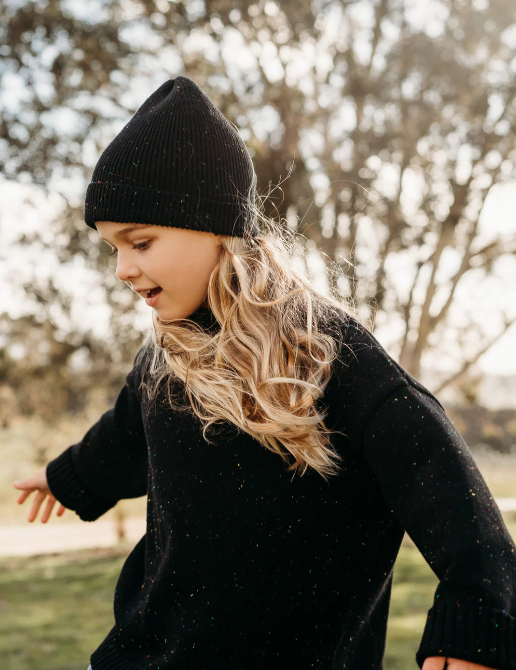 Cotton Beanie in Galaxy Speckle
