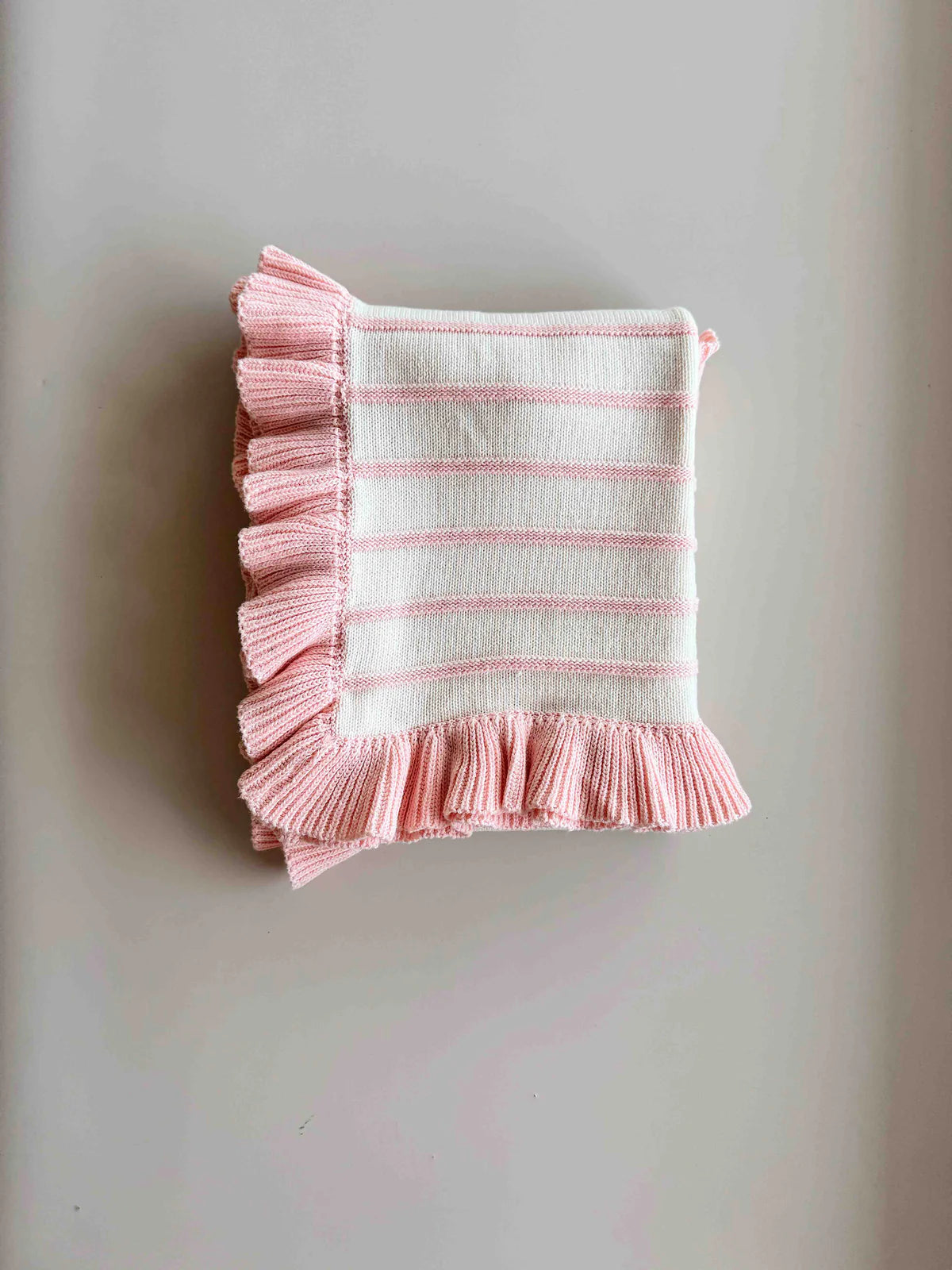 Raised Stripe Frill Blanket - Sweatpea