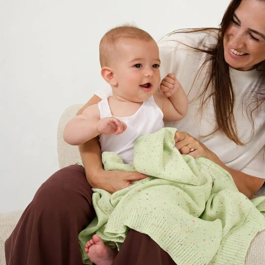 The Rainbow Speckled Baby Blanket - Lime