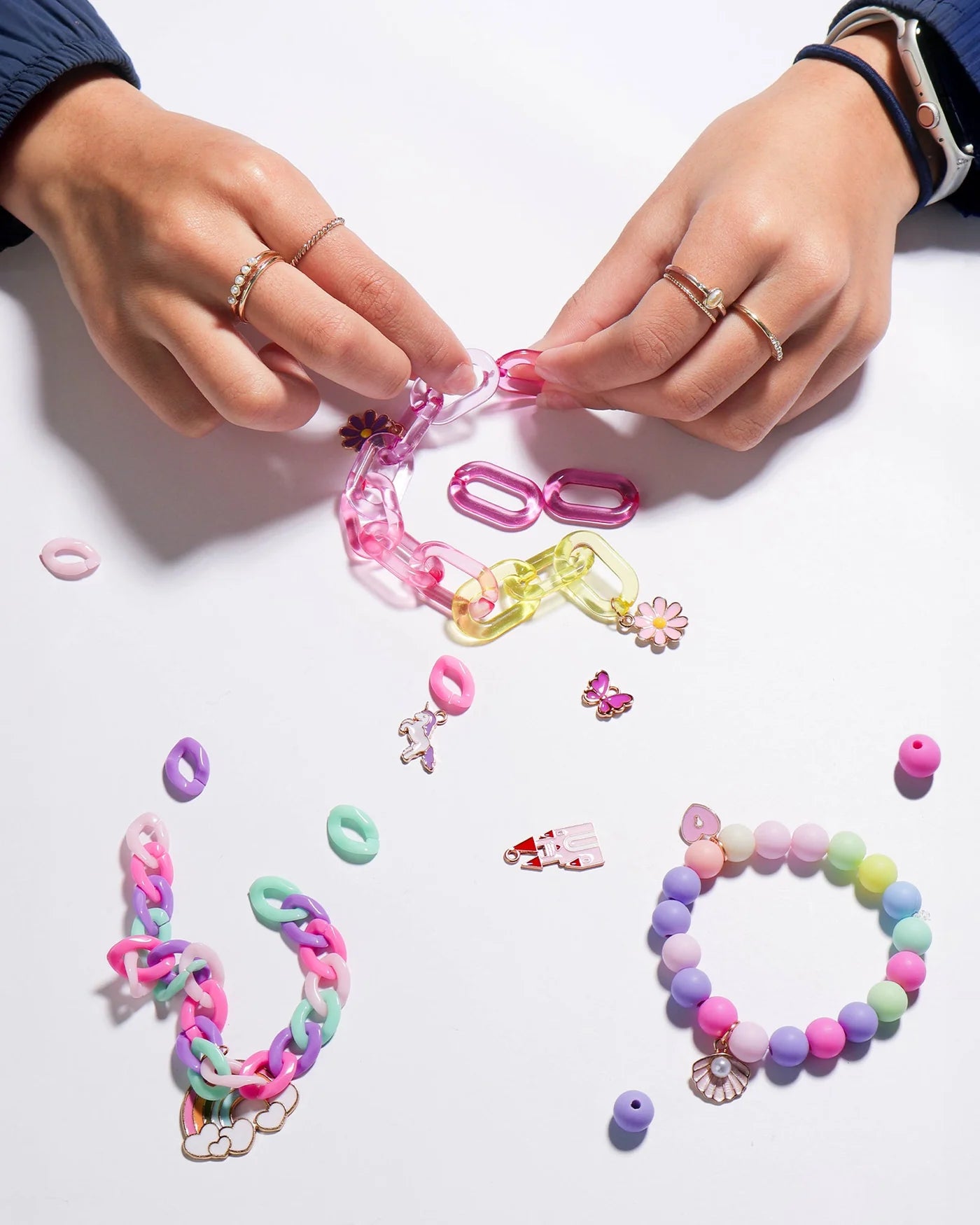 Decorate your own chunky bracelets