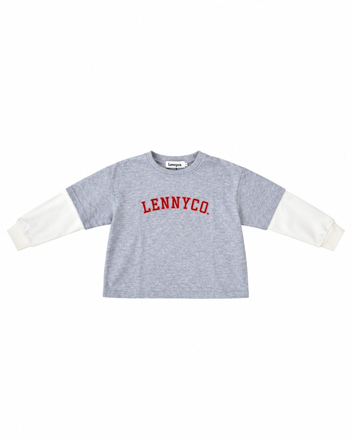 Kids Long Sleeve Layered Tee - Grey Marl