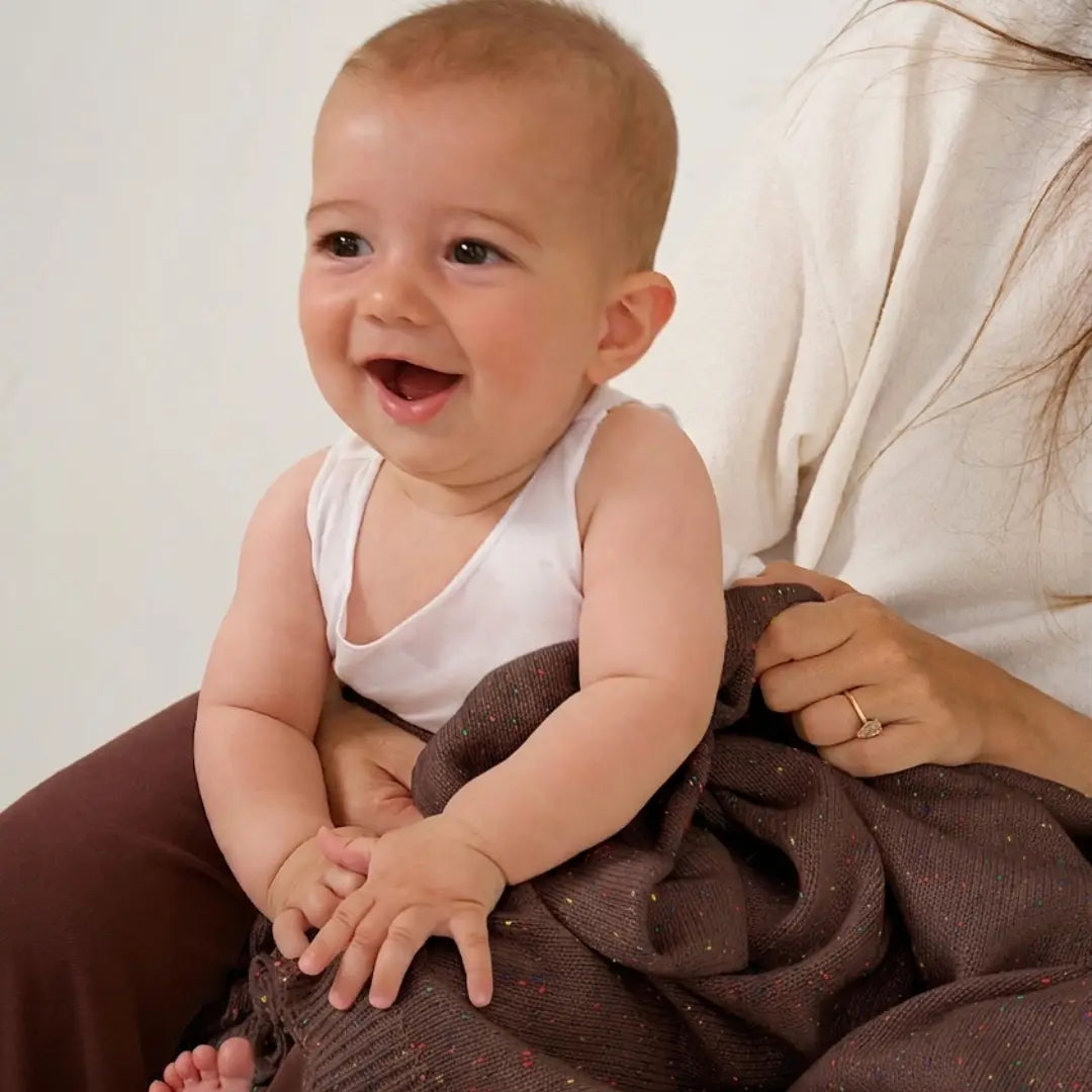 The Rainbow Speckled Baby Blanket - Chocolate