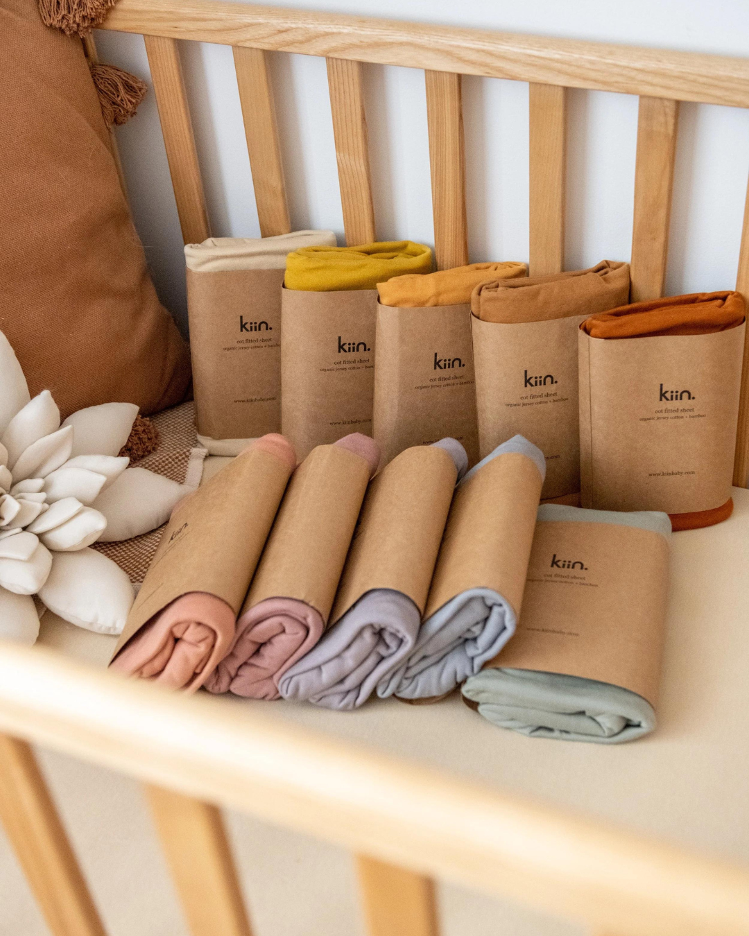 Kiin Baby ~ Organic Change Pad/Bassinet Sheet - Blush