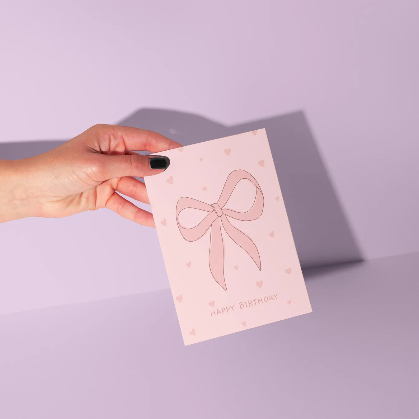 Bow & Hearts Birthday Card