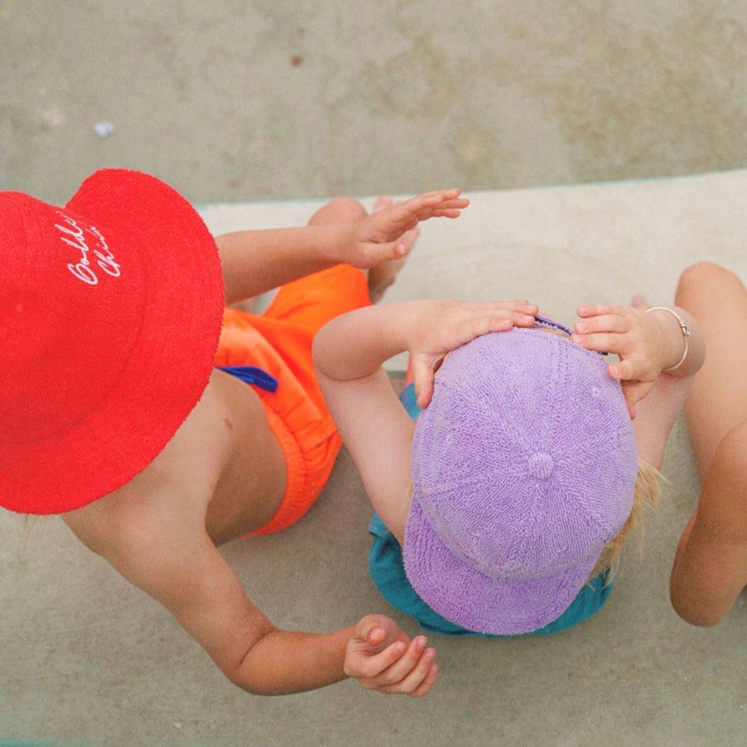 Endless Summer Brimmed Terry Hat - Racer Red