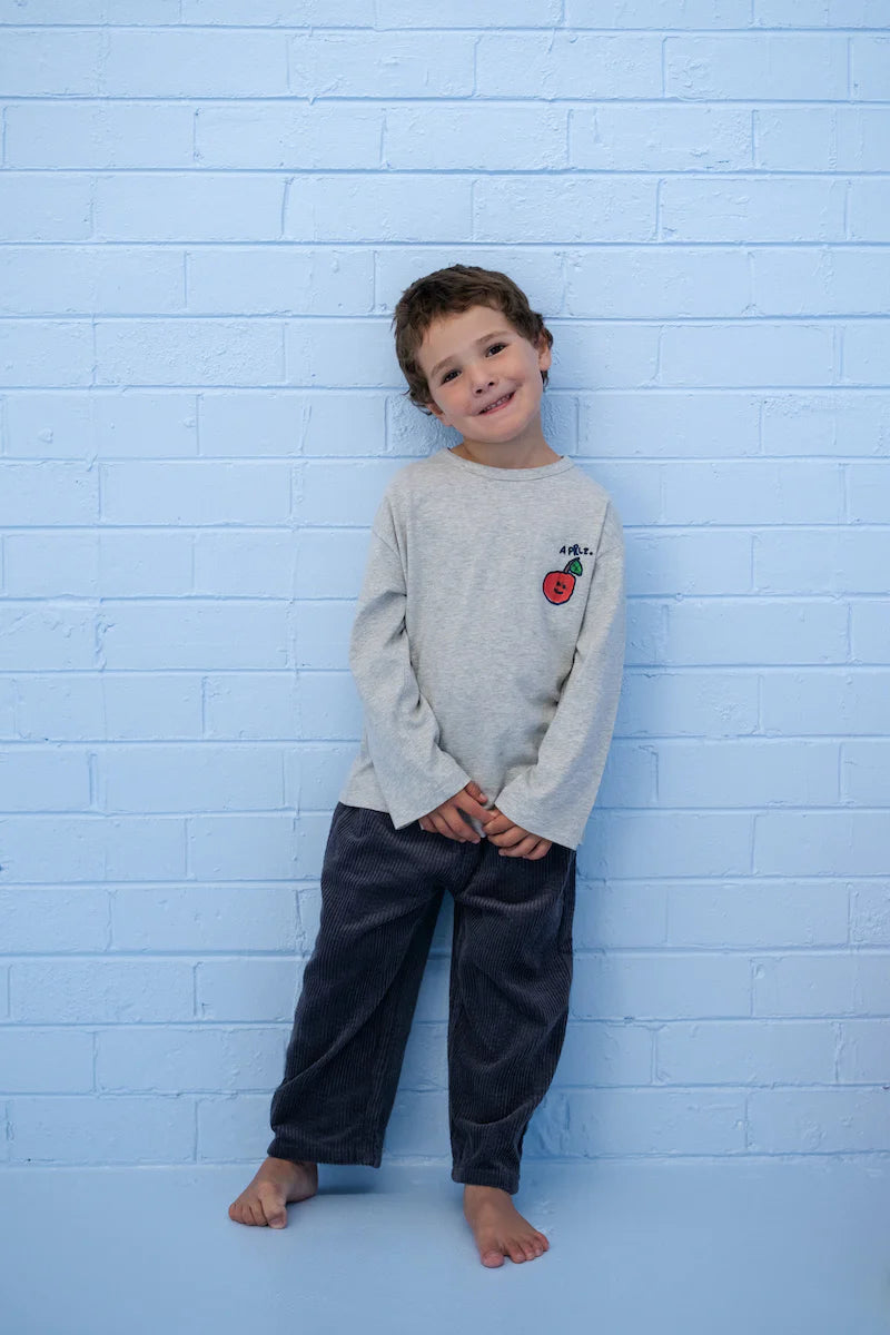 Organic Fruit Salad LS Tee - Grey Marle