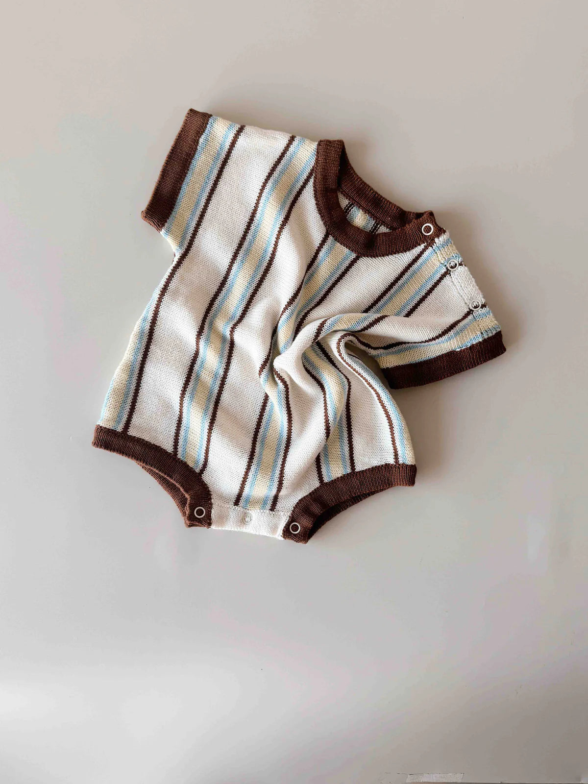 Retro Stripe Romper - Azure