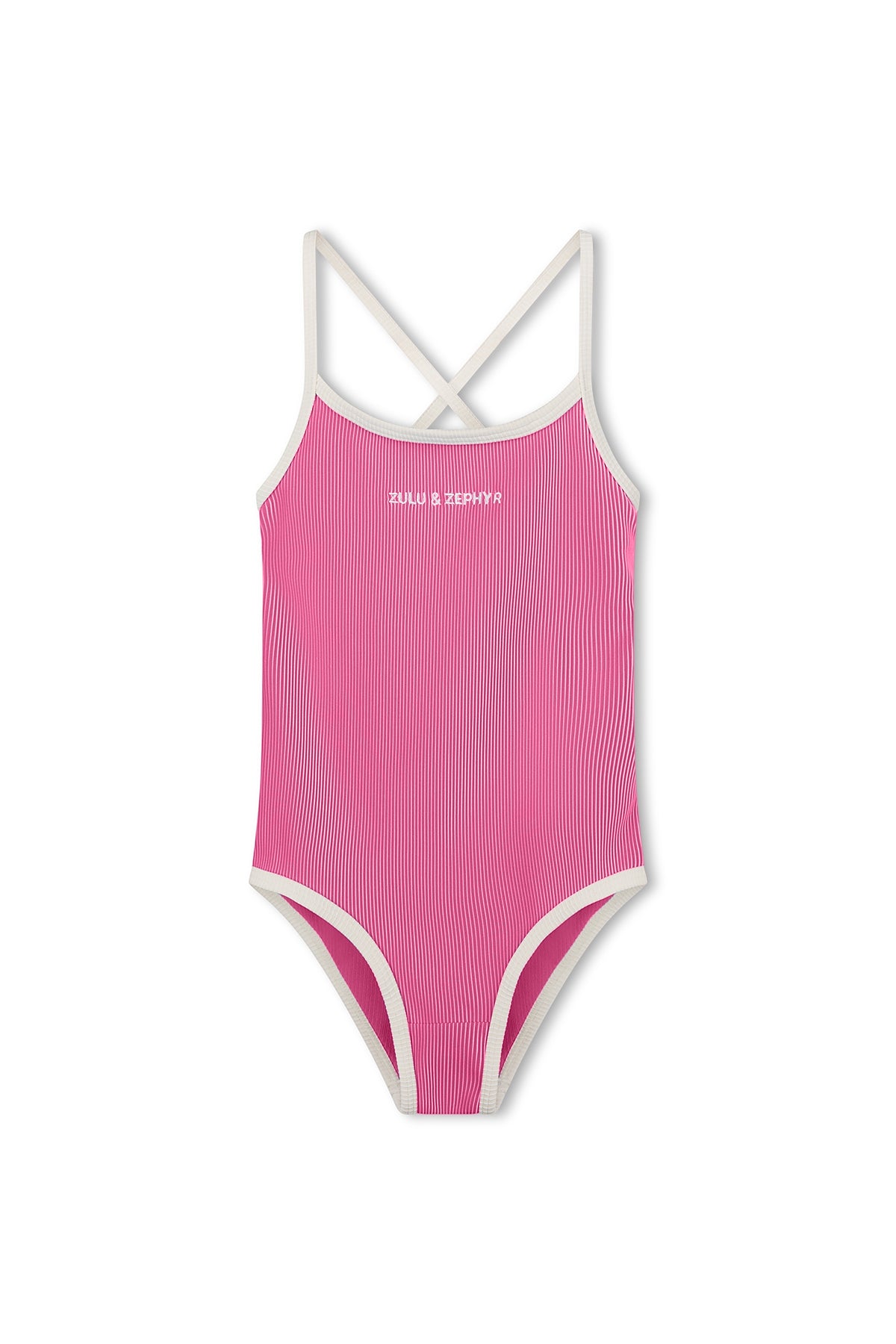 Mini Stripe Rib Logo One Piece - Sea Shell