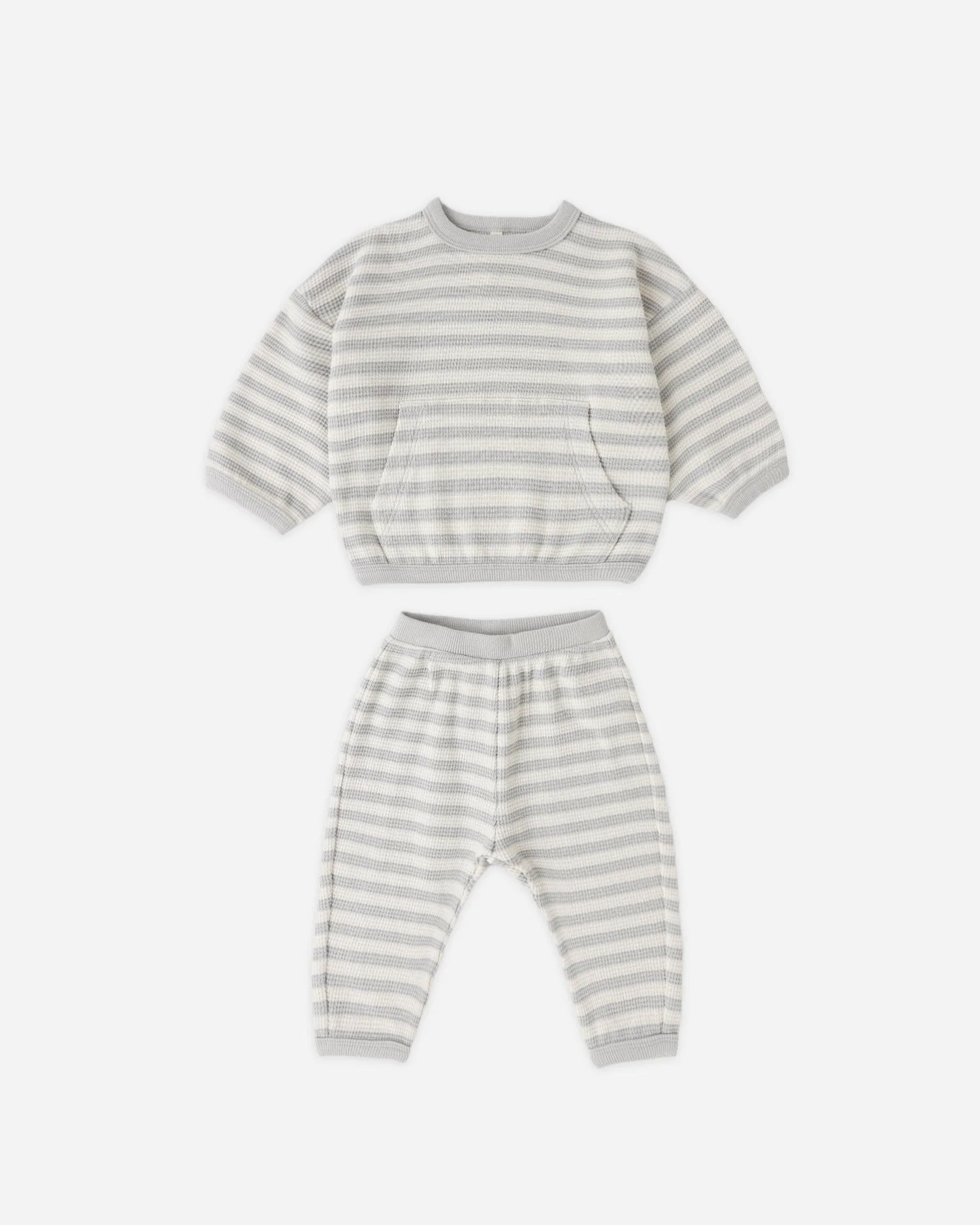 Waffle Sweater Set Sky Stripe