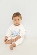 Parker Numbers Relaxed Romper - White/Blue